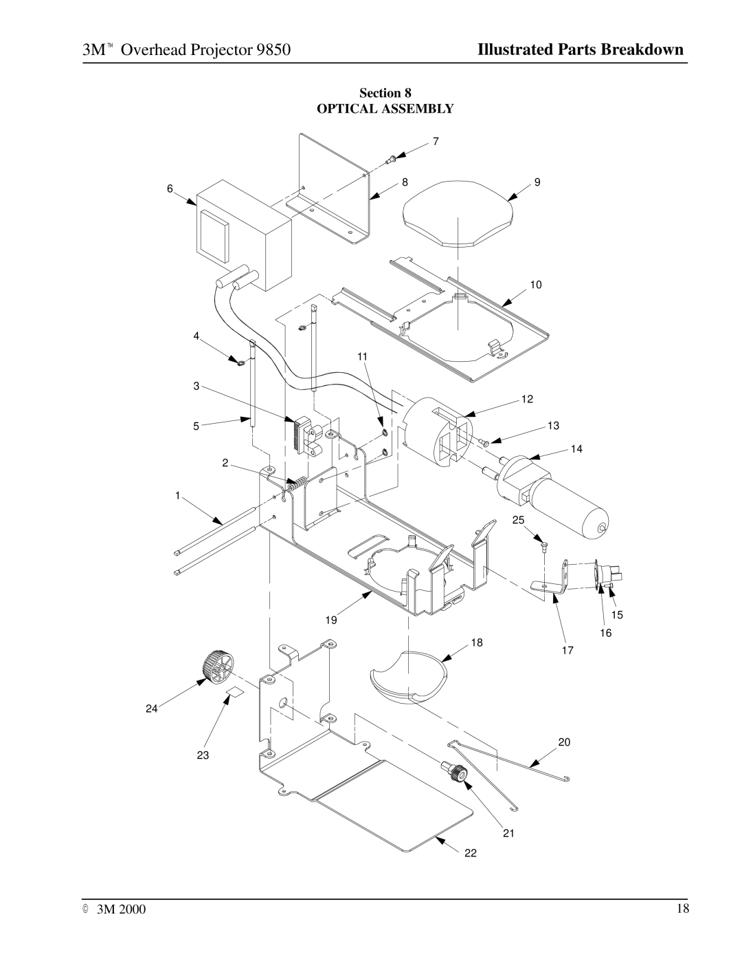 3M 9850 manual Optical Assembly 