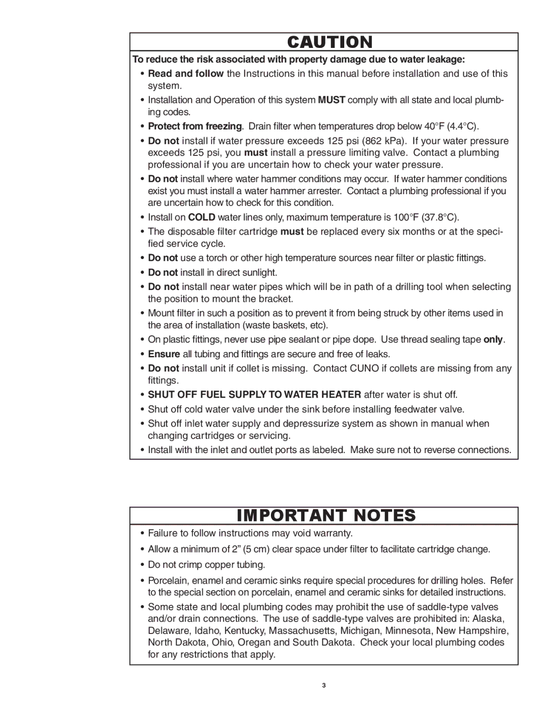 3M AP-DWS1000 LF operating instructions Important Notes 