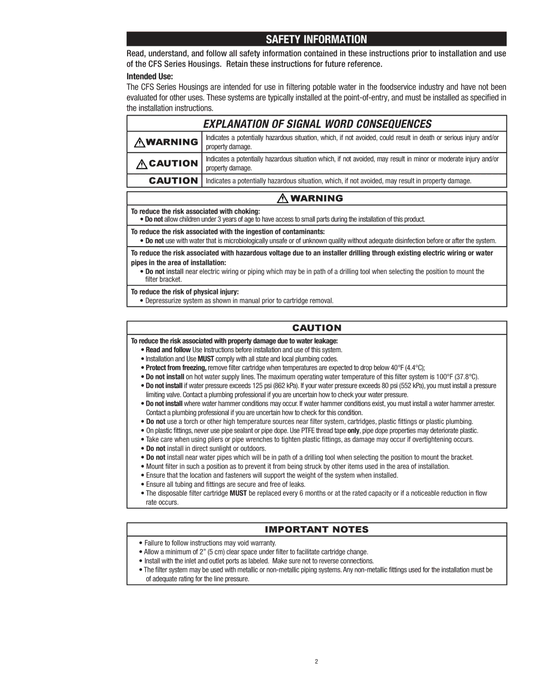 3M CFS01, CFS02, CFS11, CFS12 instruction manual Explanation of Signal Word Consequences 