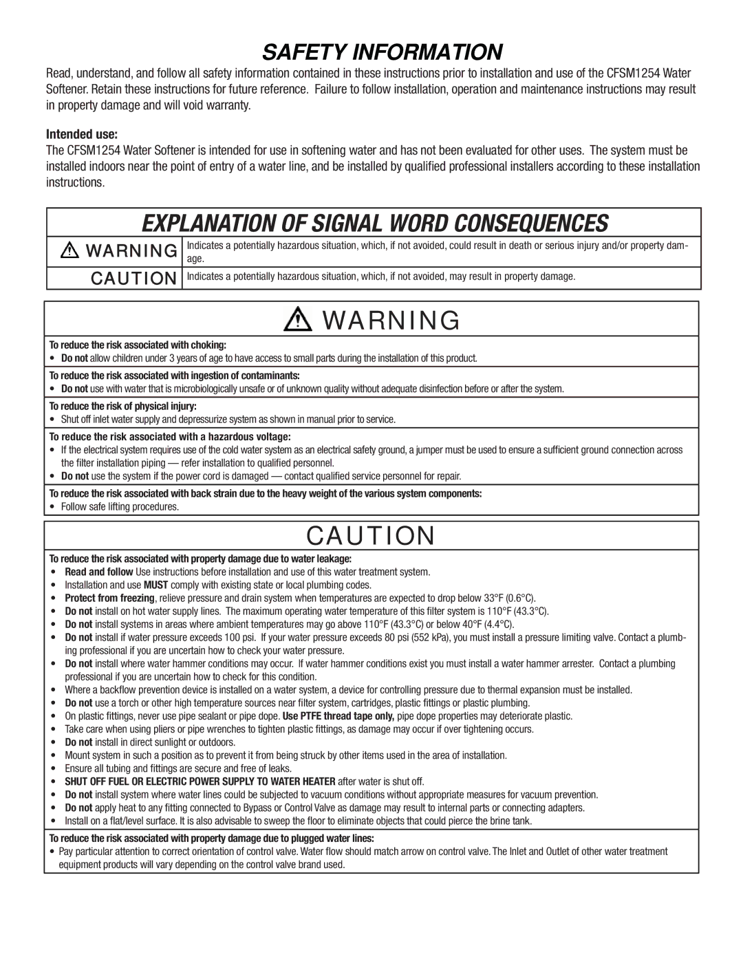 3M CSFM1254 operating instructions Explanation of Signal Word Consequences 