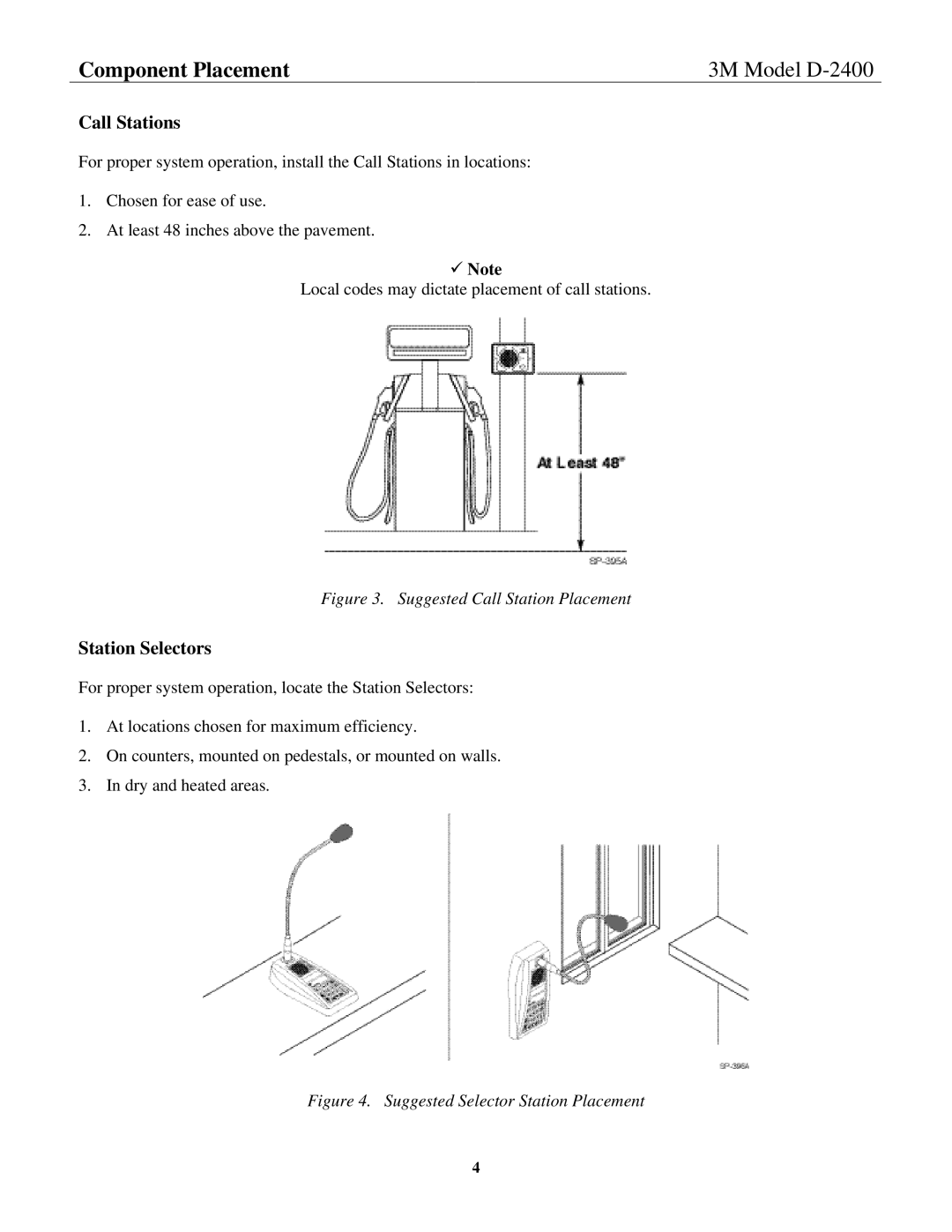 3M D-2400 installation instructions Call Stations, Station Selectors 