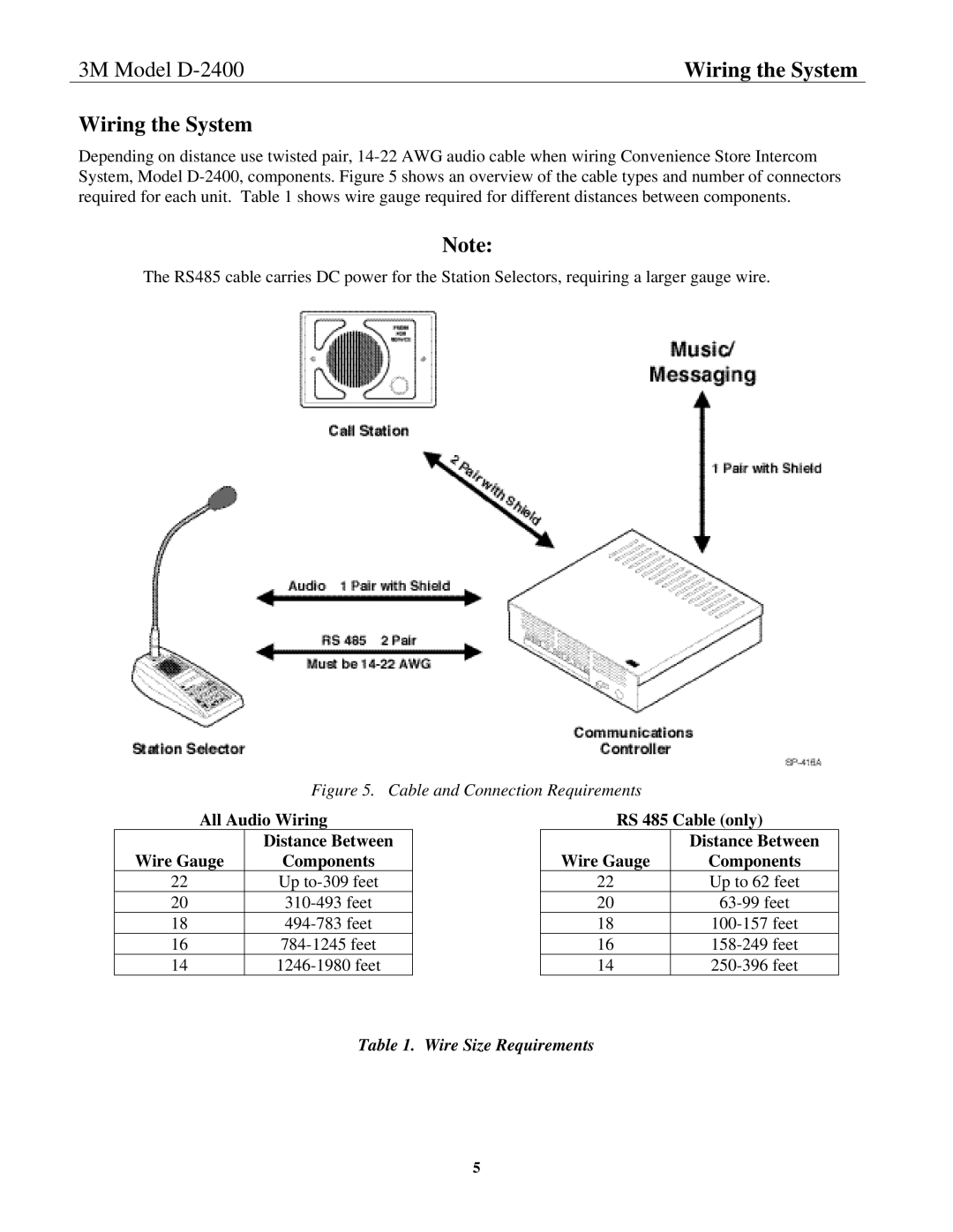 3M D-2400 installation instructions Wiring the System 