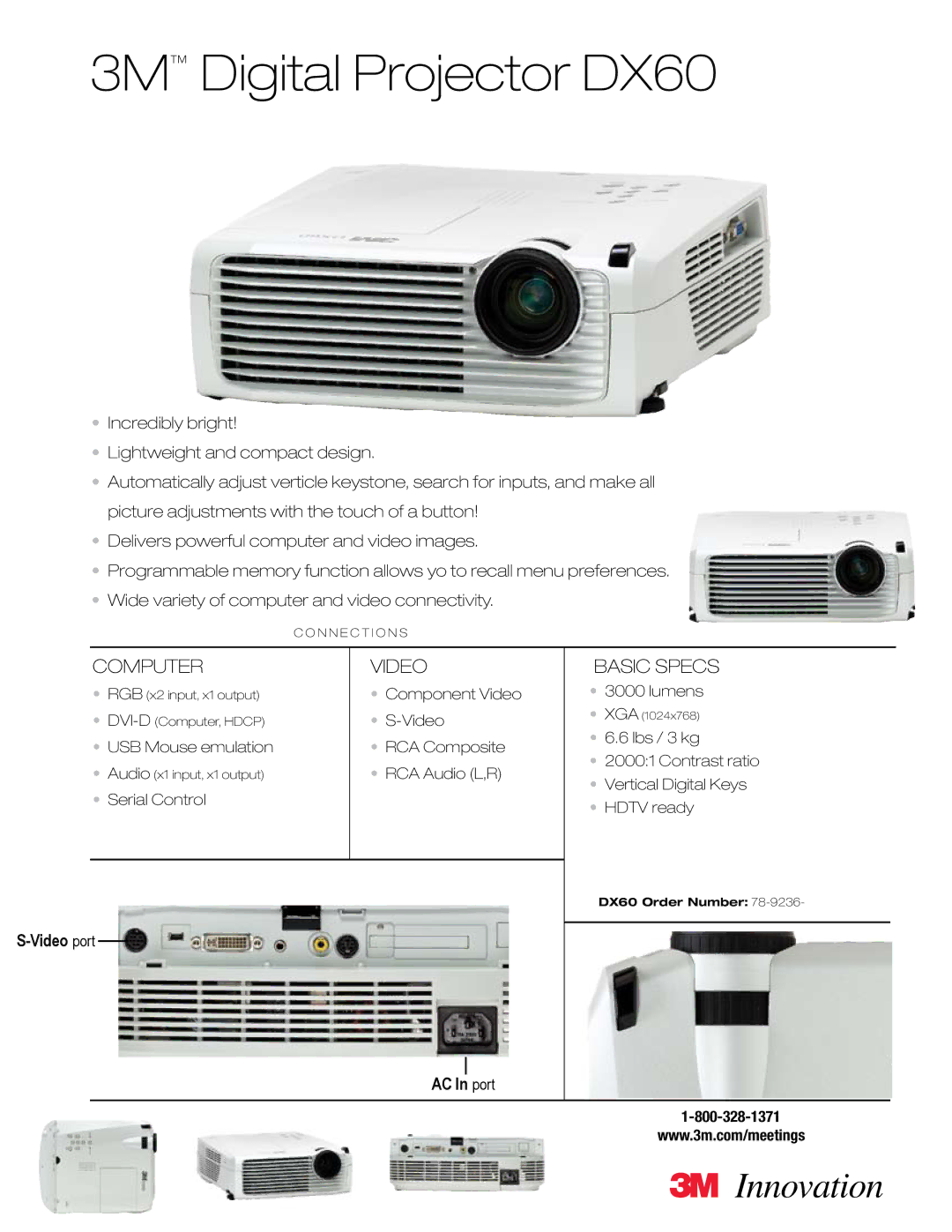 3M manual 3M Digital Projector DX60 