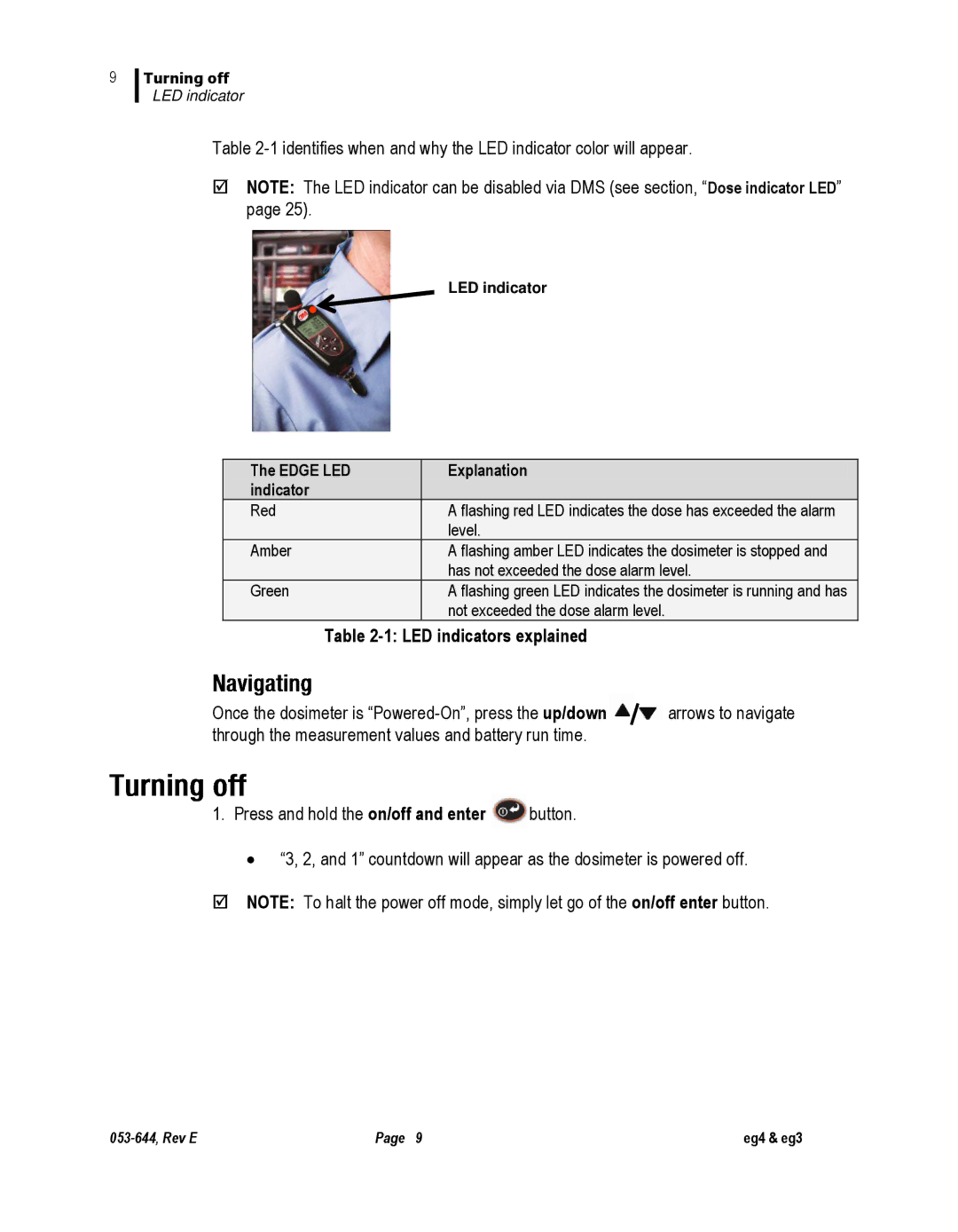 3M eg4, eg3 user manual LED indicators explained, Edge LED Explanation Indicator 