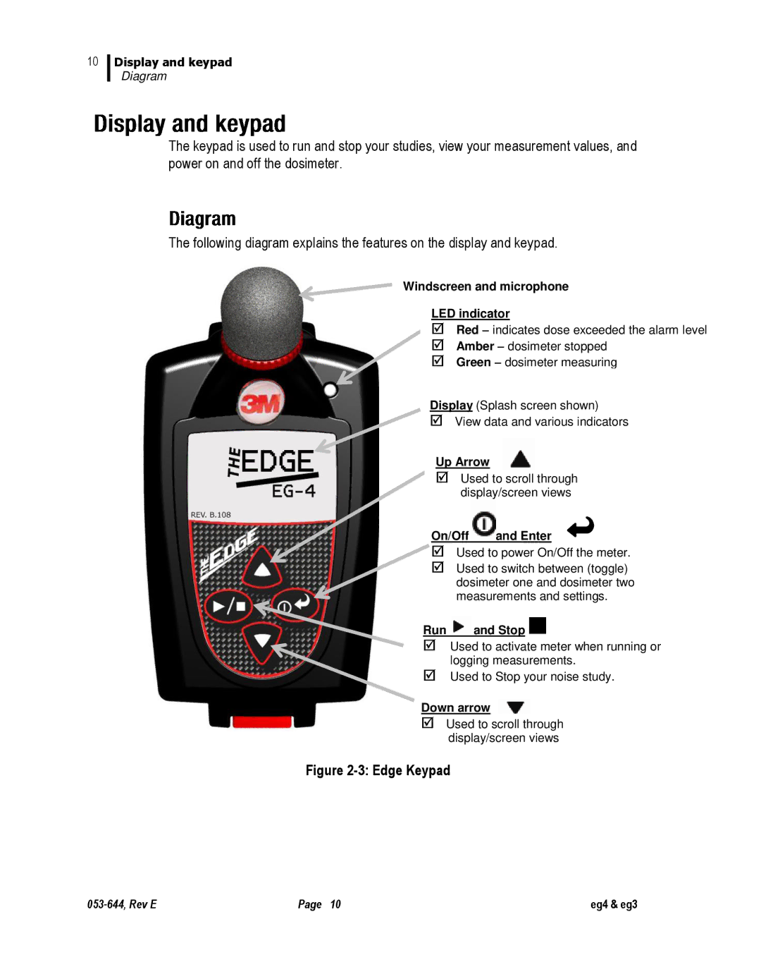 3M eg3, eg4 user manual Edge Keypad 