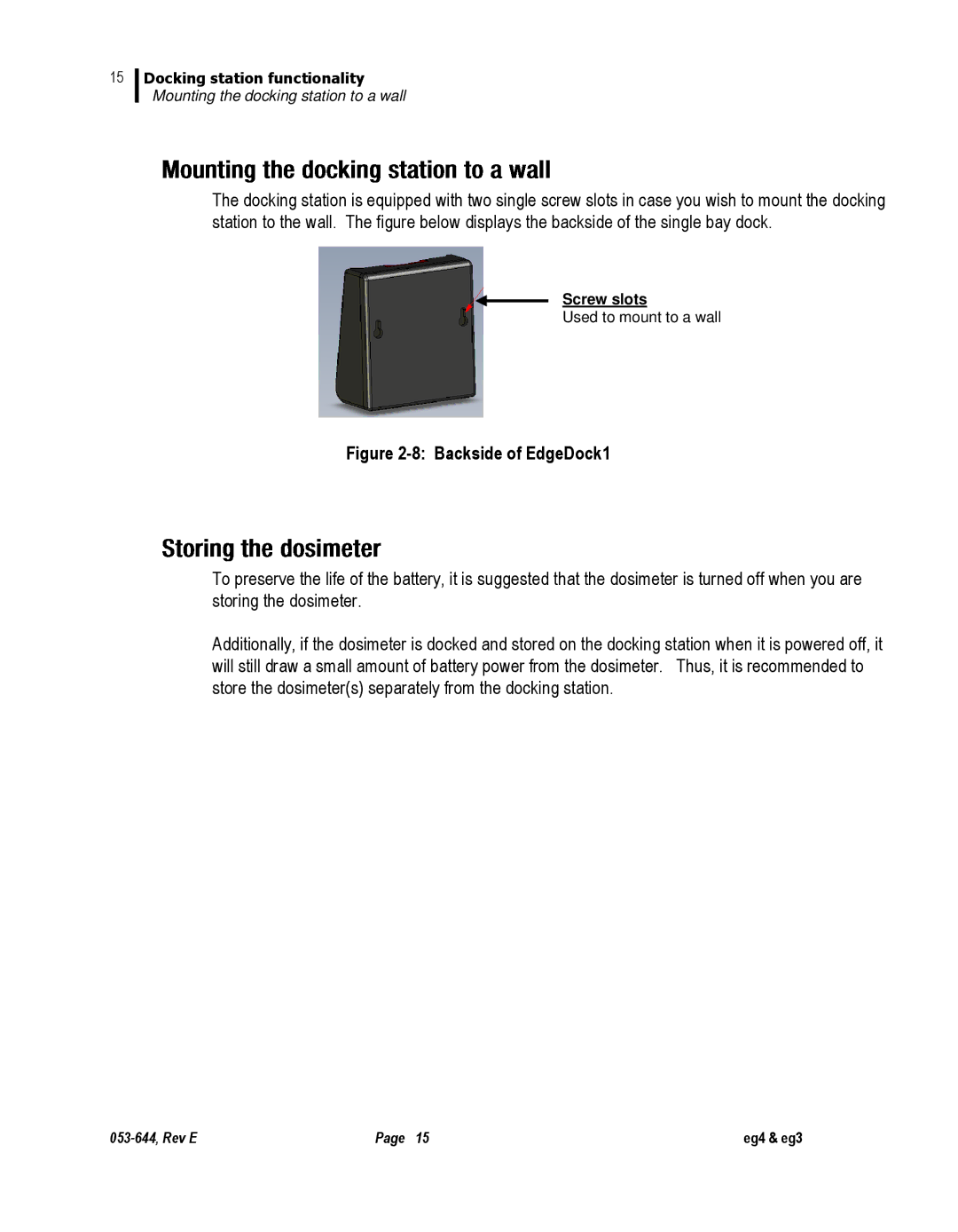 3M eg4, eg3 user manual Backside of EdgeDock1 