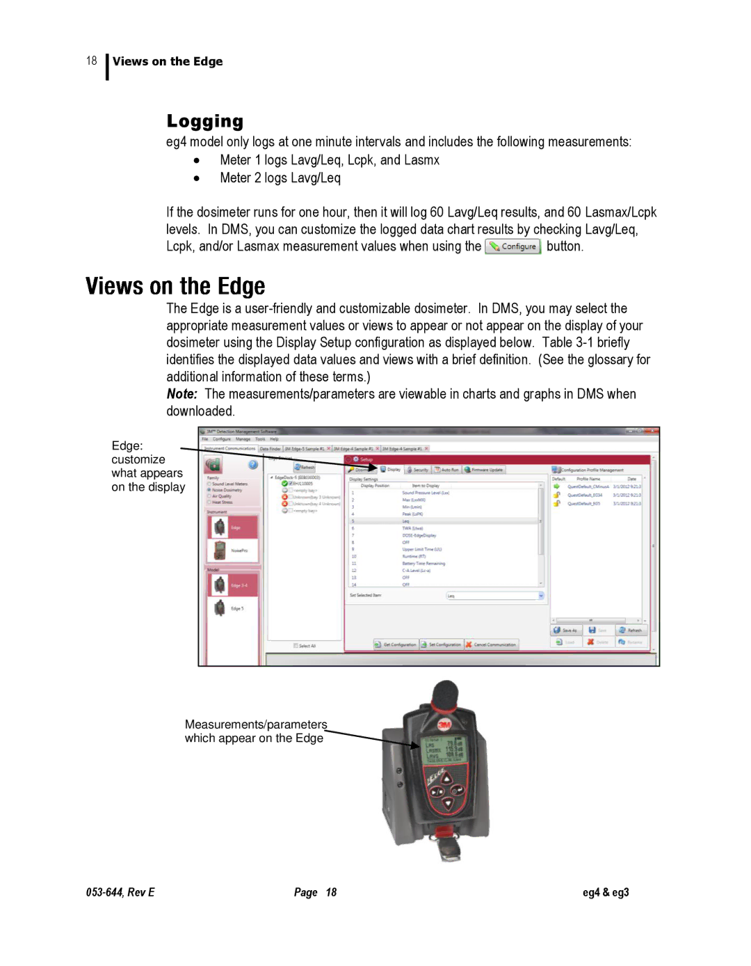 3M eg3, eg4 user manual Logging 