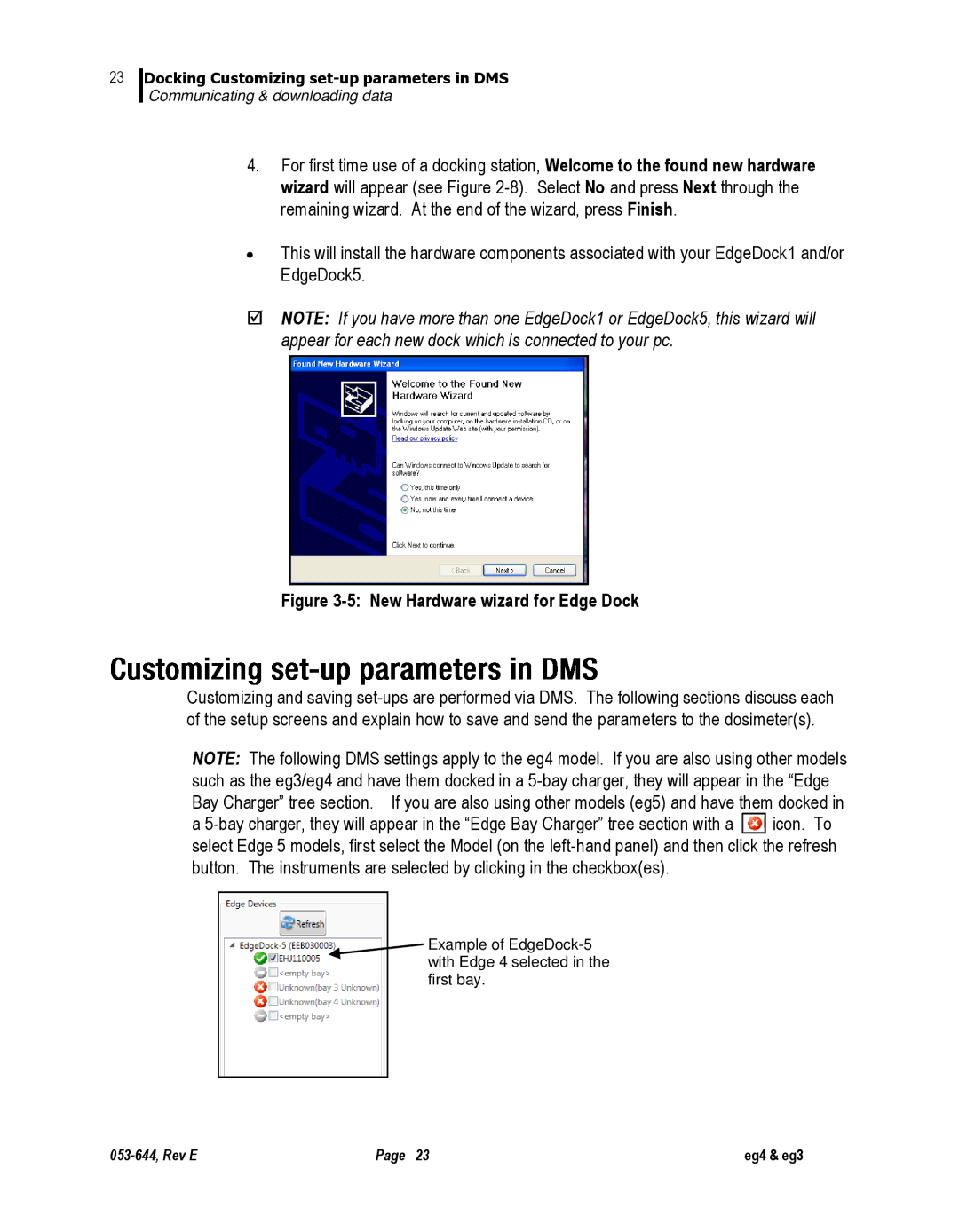 3M eg4, eg3 user manual New Hardware wizard for Edge Dock 