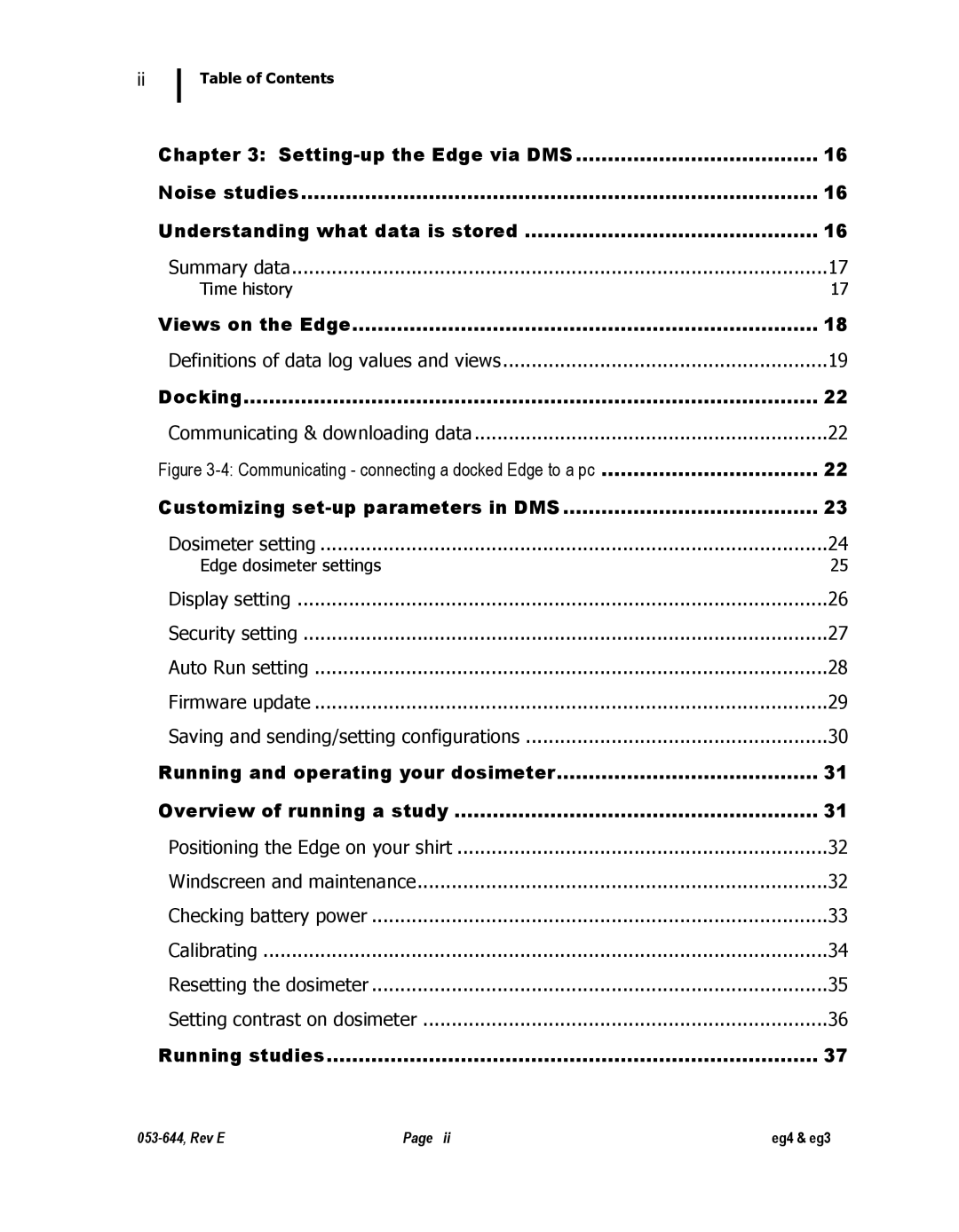 3M eg4, eg3 user manual Noise studies, Views on the Edge, Docking, Running studies 