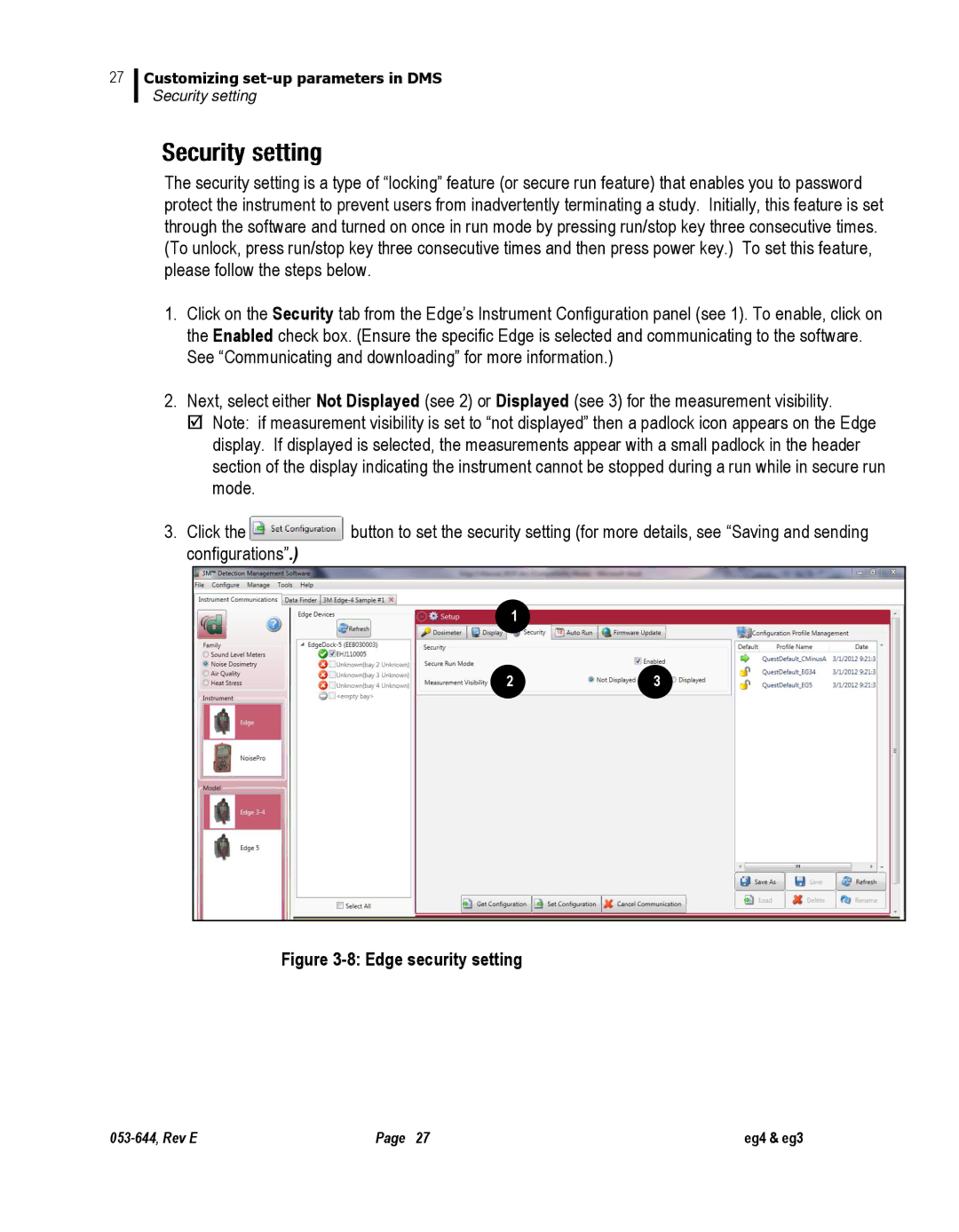 3M eg4, eg3 user manual Edge security setting 