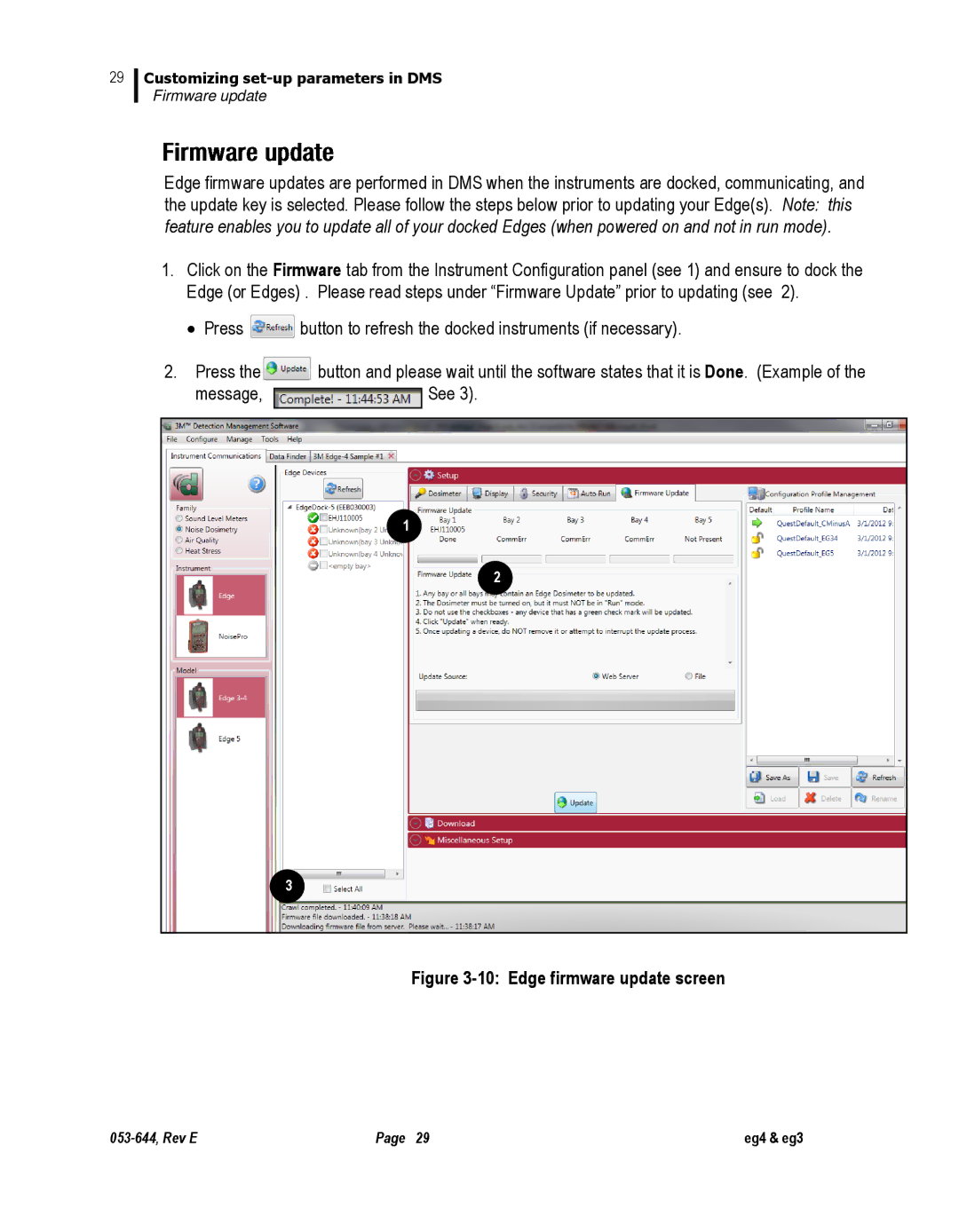 3M eg4, eg3 user manual Edge firmware update screen 