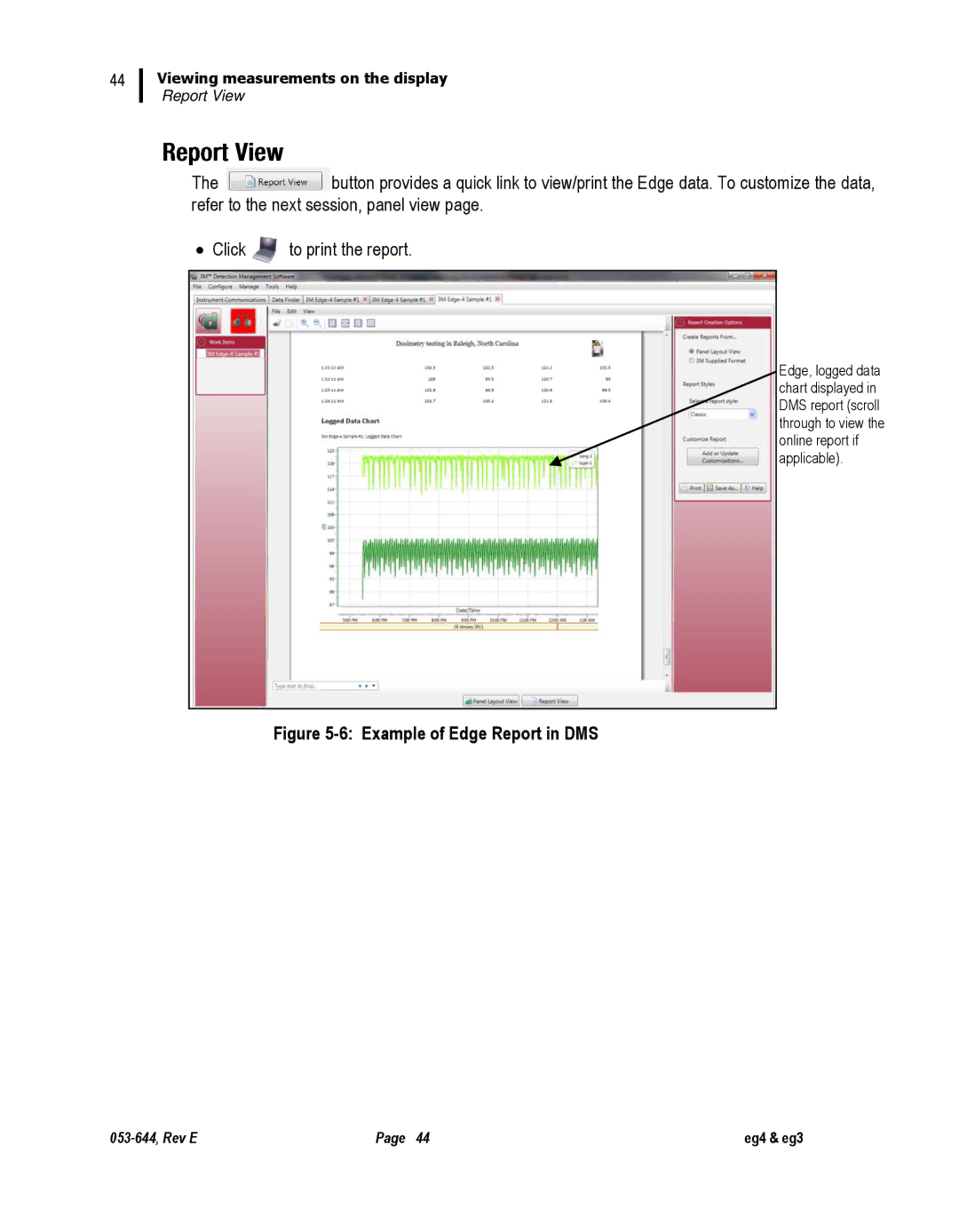 3M eg3, eg4 user manual Example of Edge Report in DMS 