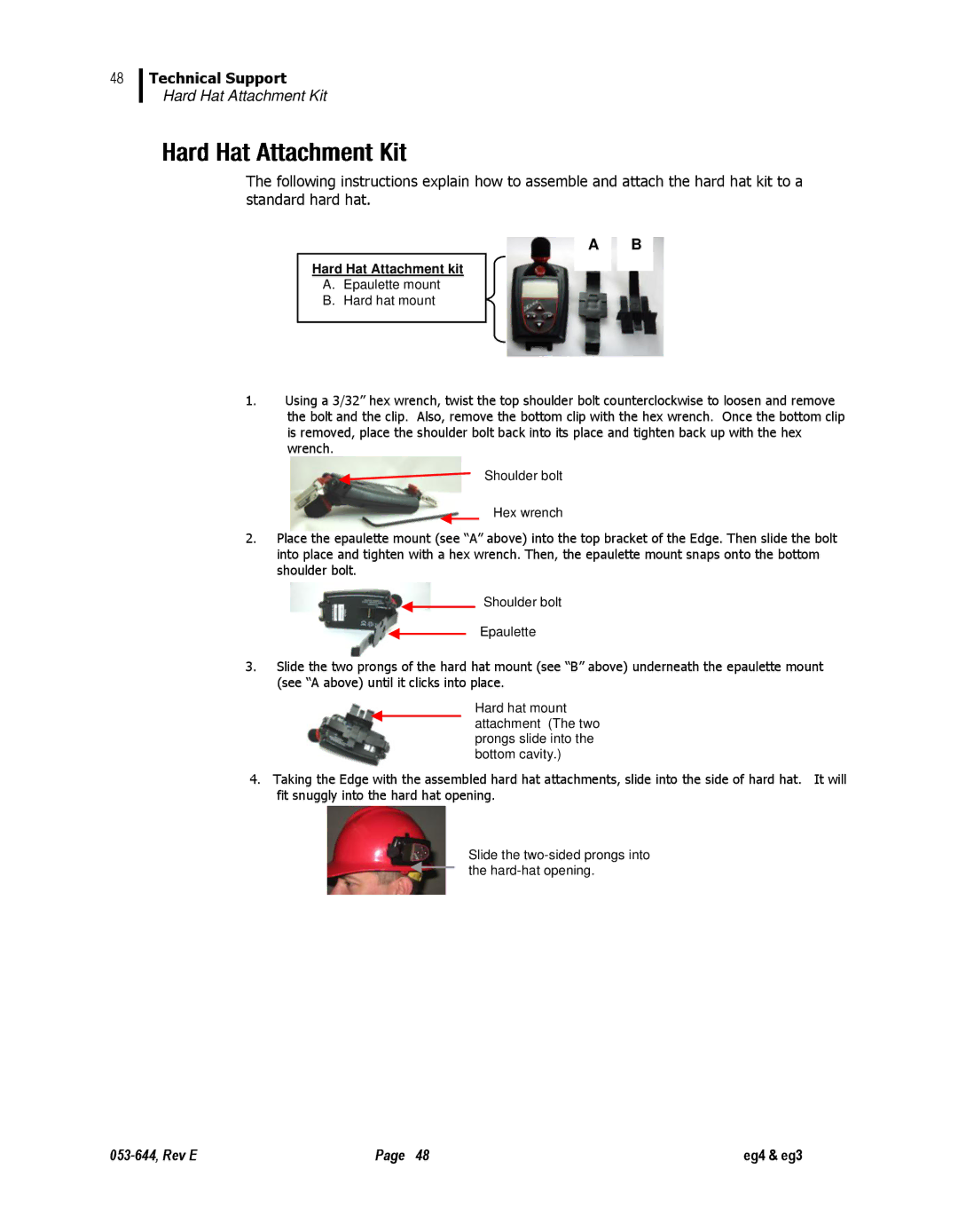 3M eg3, eg4 user manual Hard Hat Attachment Kit 