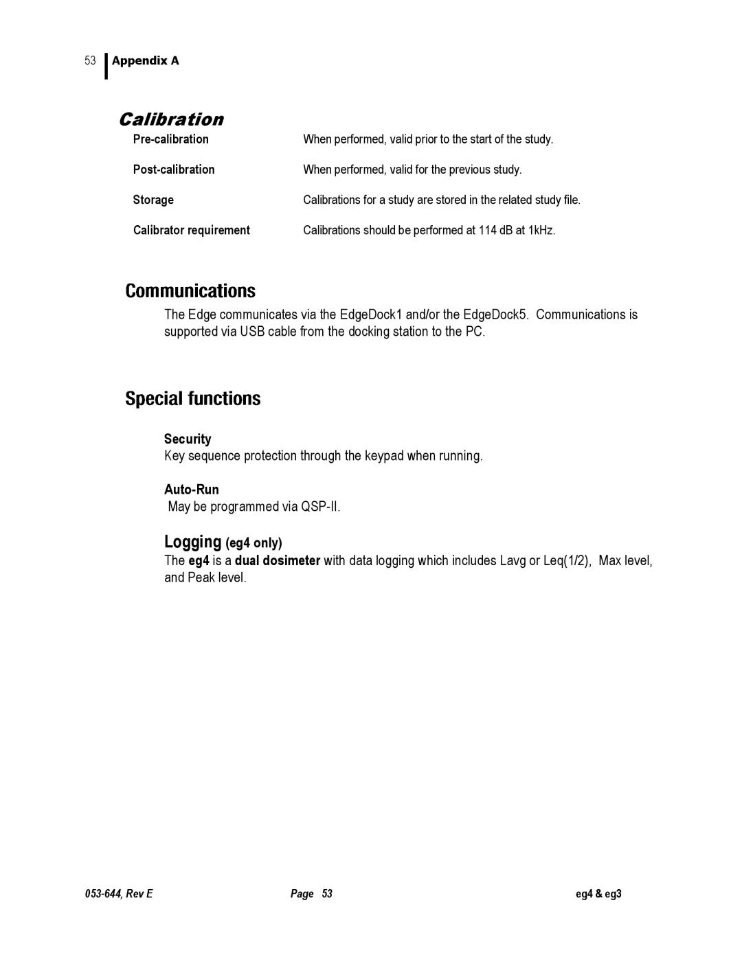 3M eg3 user manual Security, Auto-Run, Logging eg4 only 