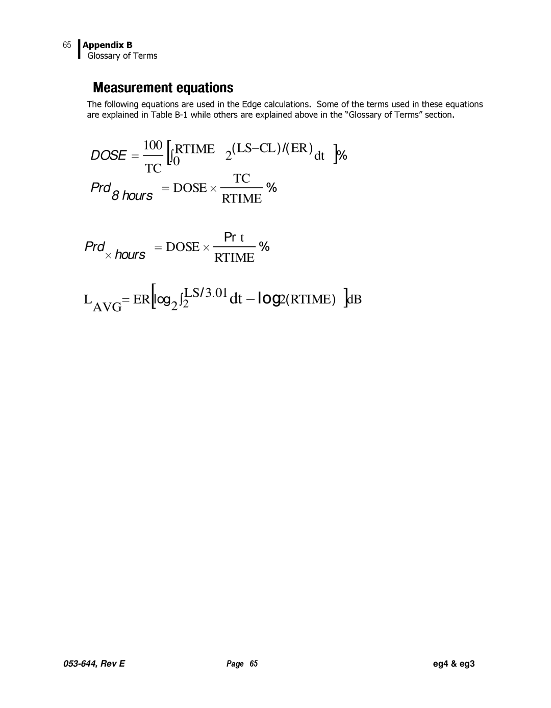 3M eg4, eg3 user manual Dose = 