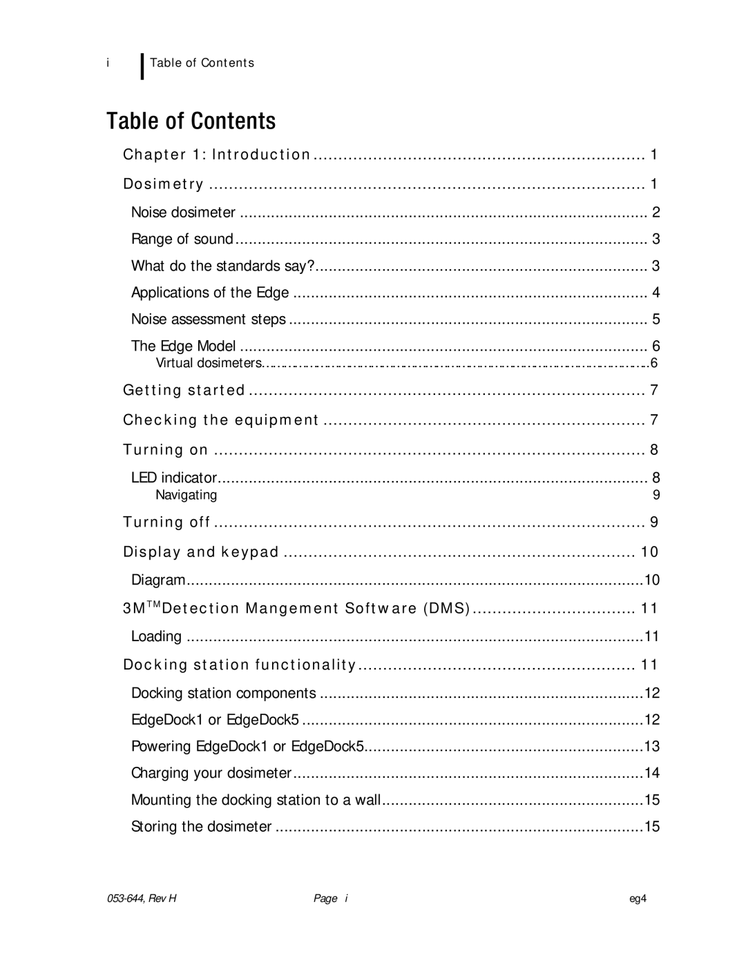 3M eg4 user manual Table of Contents 