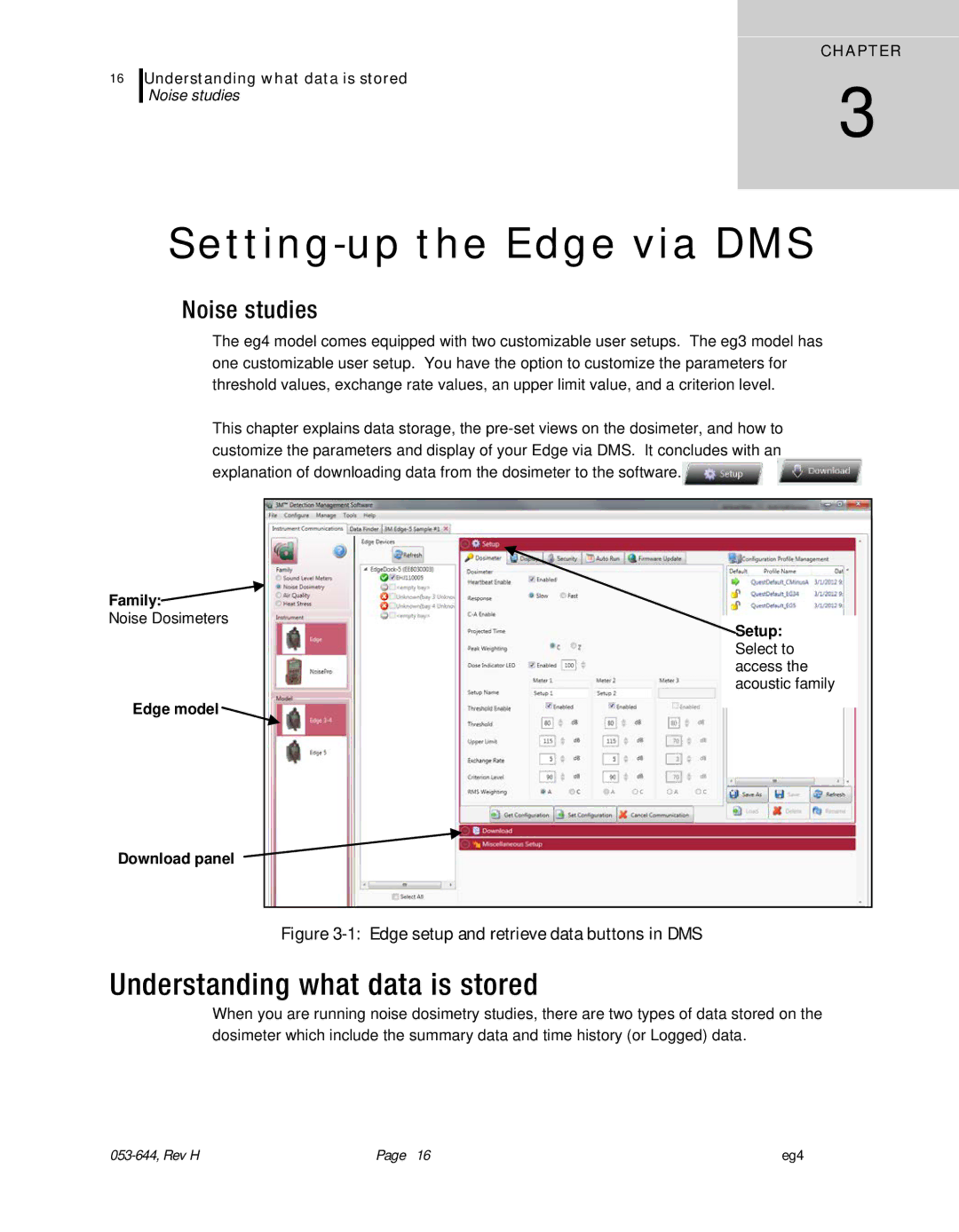 3M eg4 user manual Understanding what data is stored, Noise studies 