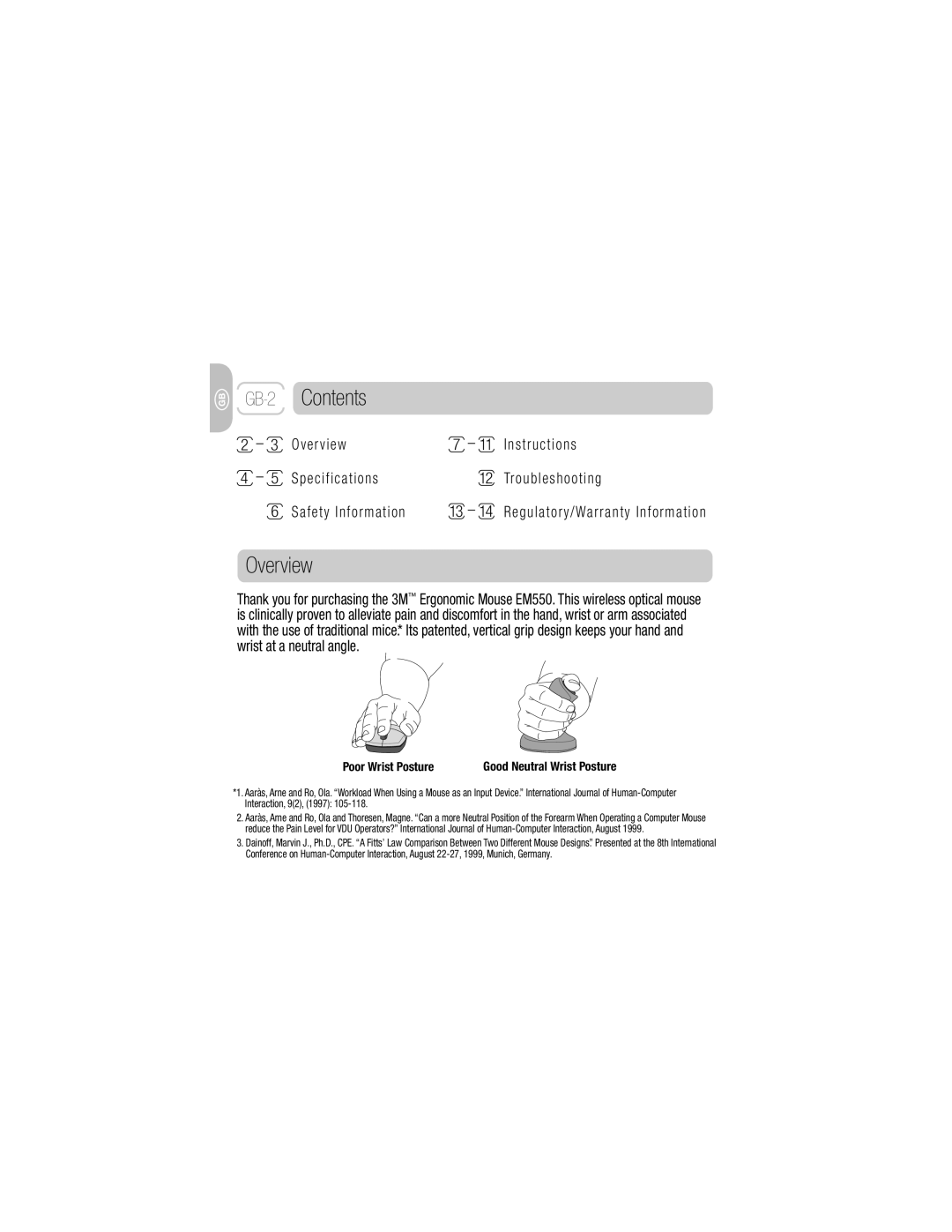 3M EM 550GPL, EM 550GPS owner manual Contents, Overview 