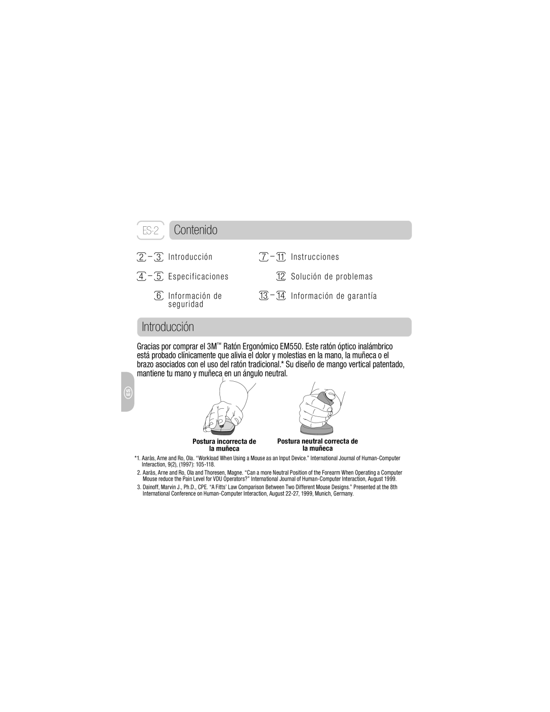 3M EM 550GPL, EM 550GPS owner manual Contenido, Introducción, Solución de problemas, Información de garantía 