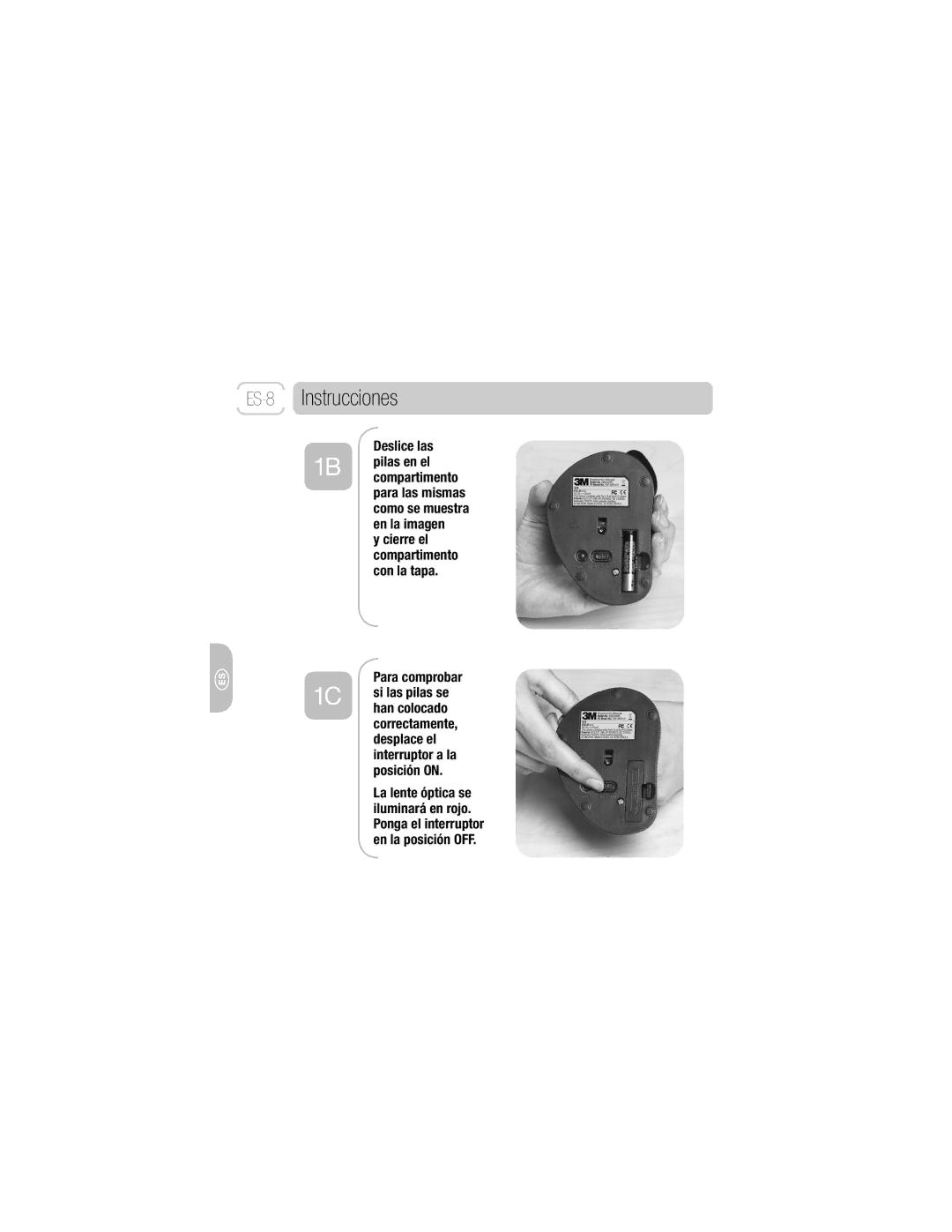 3M EM 550GPL, EM 550GPS owner manual ES-8Instrucciones, Deslice las, Para comprobar 