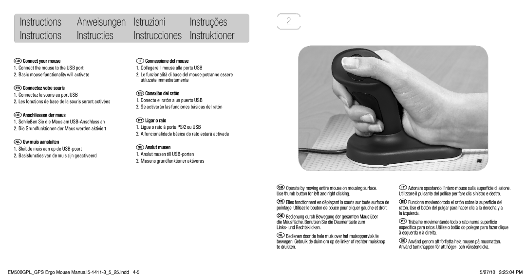 3M EM500GPL/GPS manual Istruzioni Instruções Instructions Instructies, Instruktioner 