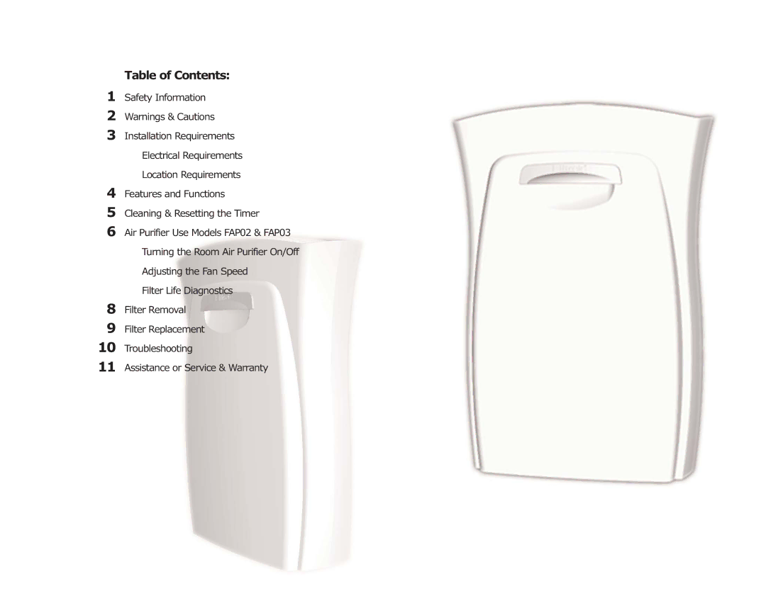 3M FAP02, FAP03 manual Table of Contents 