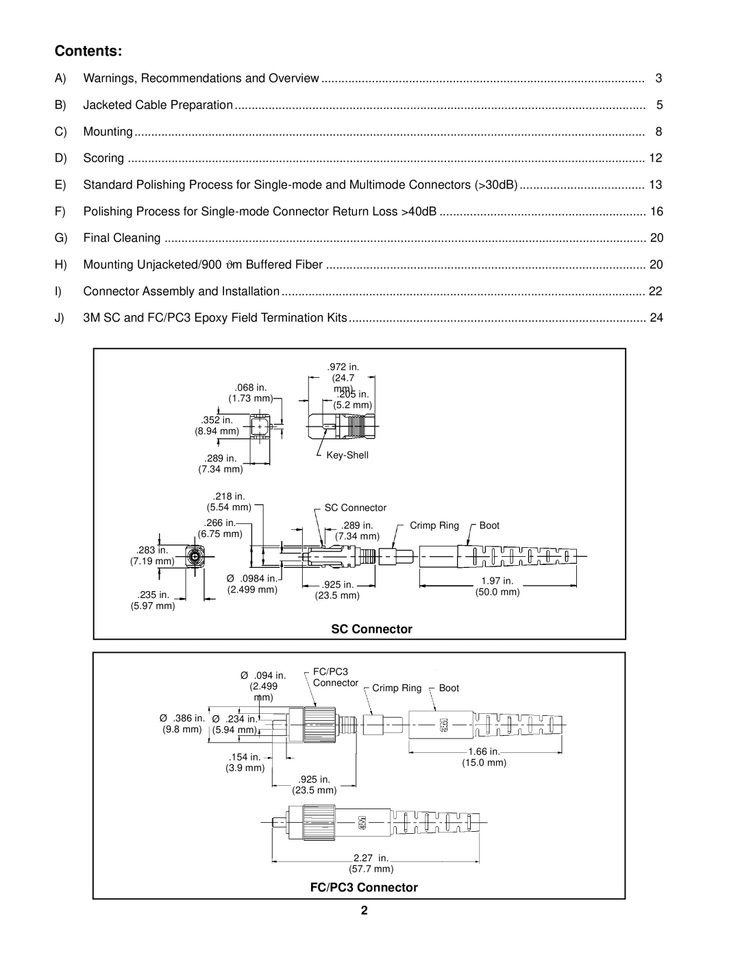 3M FC, PC3 manual Contents 