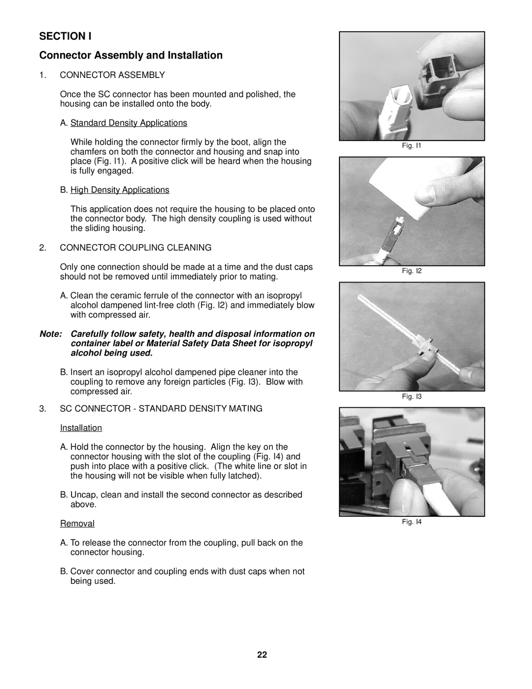 3M FC, PC3 manual Section, Connector Assembly and Installation, Connector Coupling Cleaning 