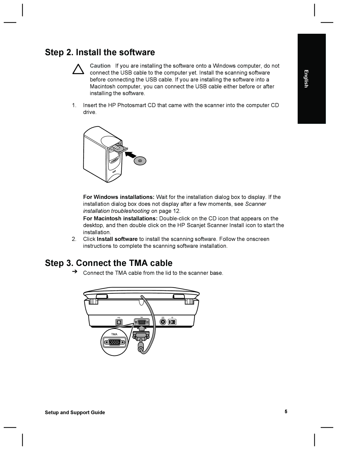 3M G4000 manual Install the software, Connect the TMA cable 