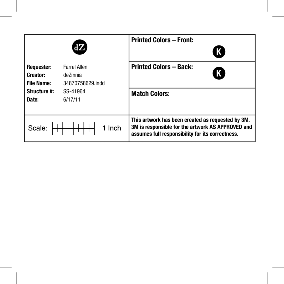 3M GD-6 manual Match Colors, Assumes full responsibility for its correctness 