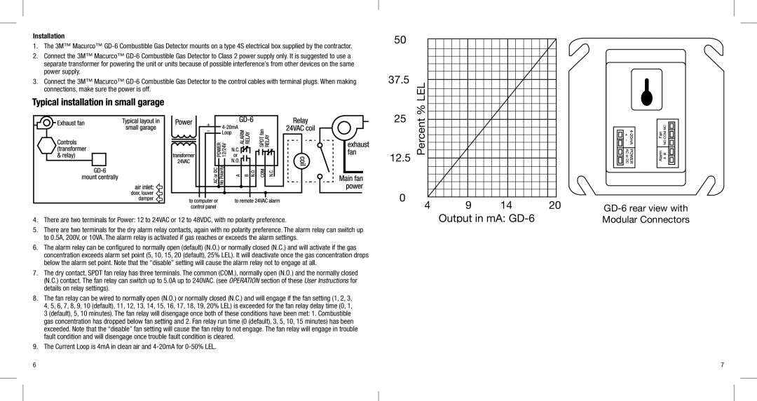 3M GD-6 manual Lel, Installation 