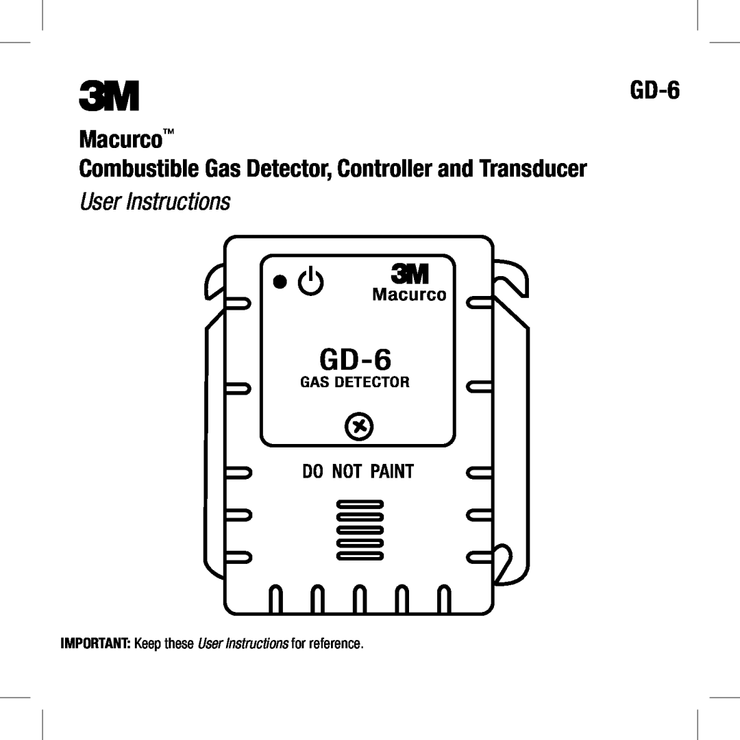 3M GD-6 manual Macurco, User Instructions 