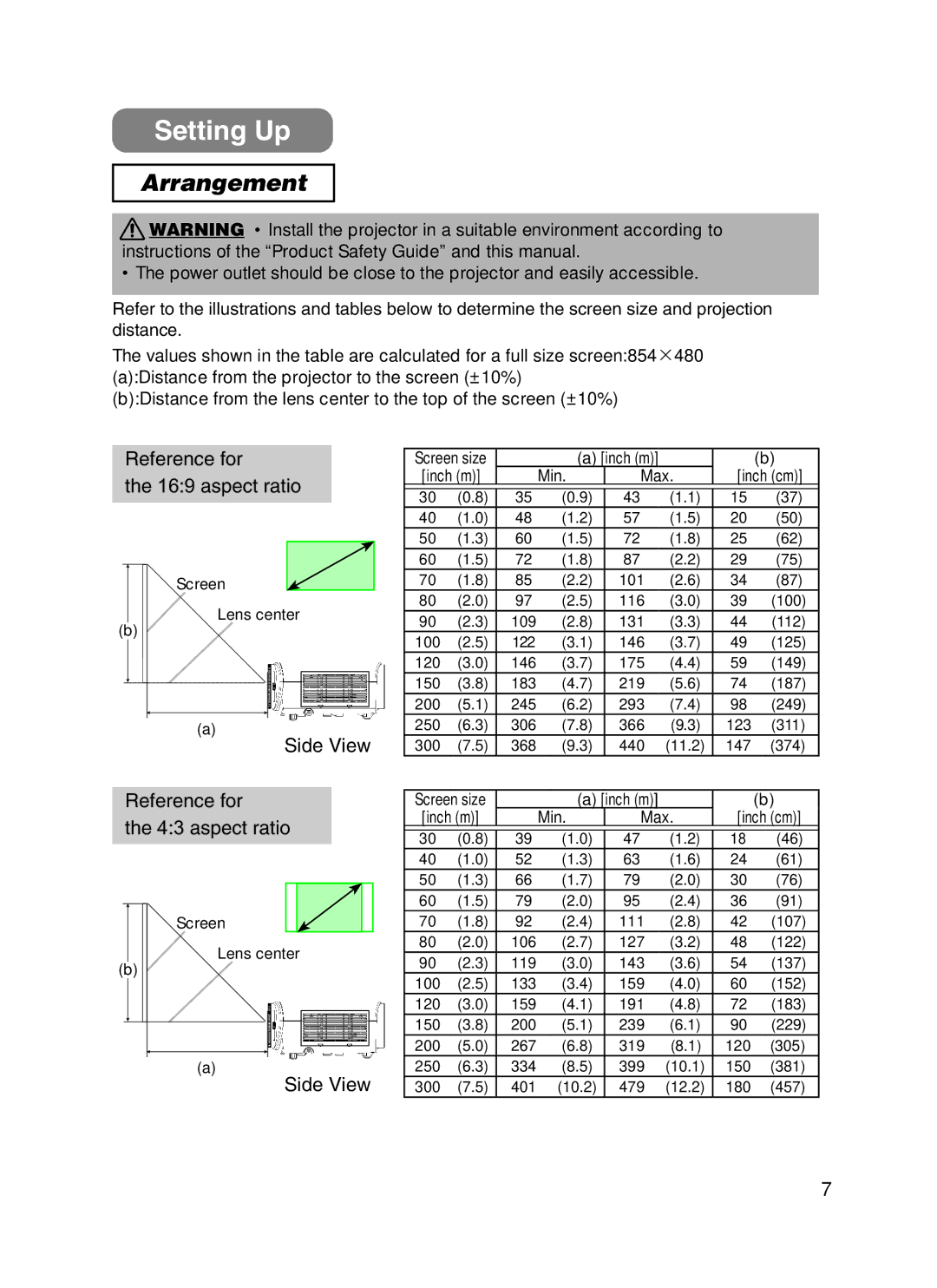 3M H10 manual Setting Up, Arrangement 