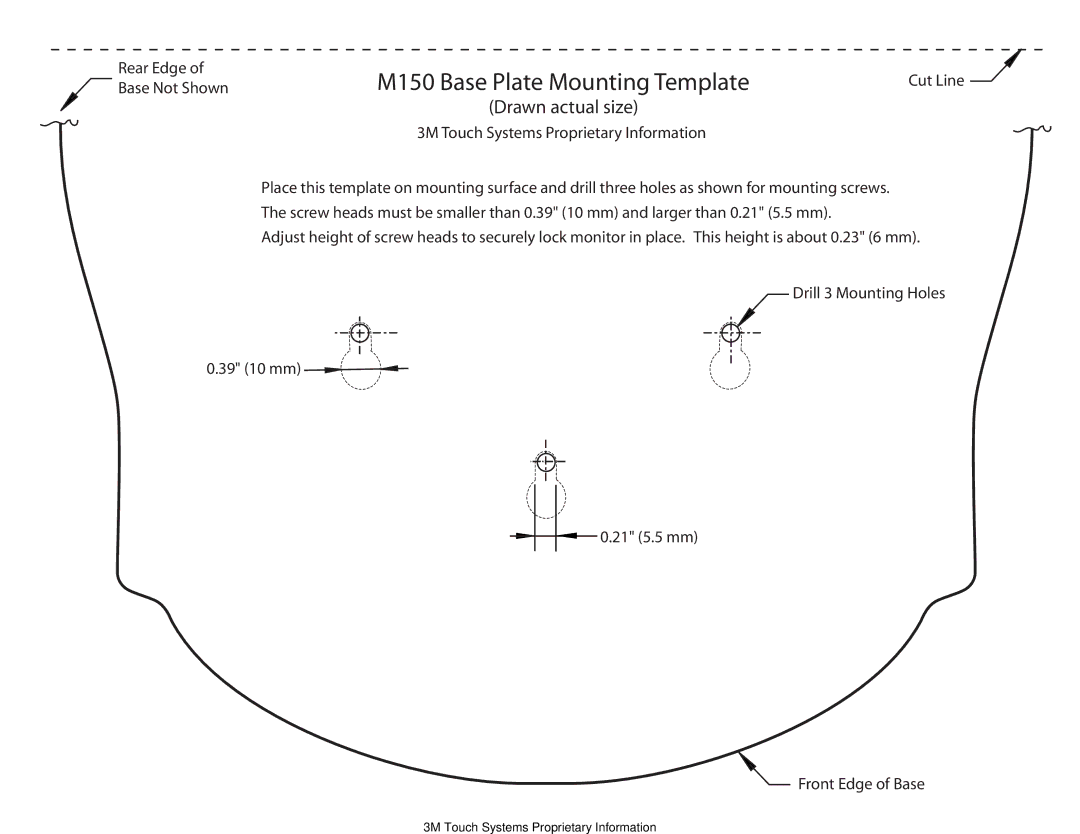 3M manual M150 Base Plate Mounting Template 