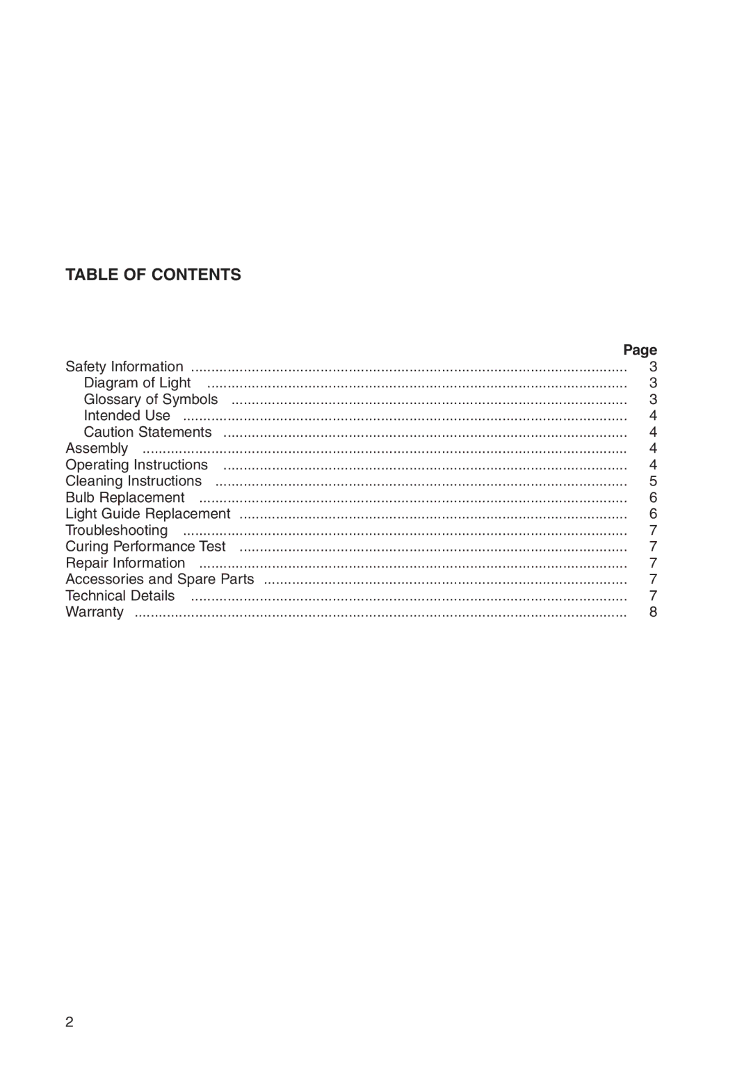 3M M5560 manual Table of Contents 