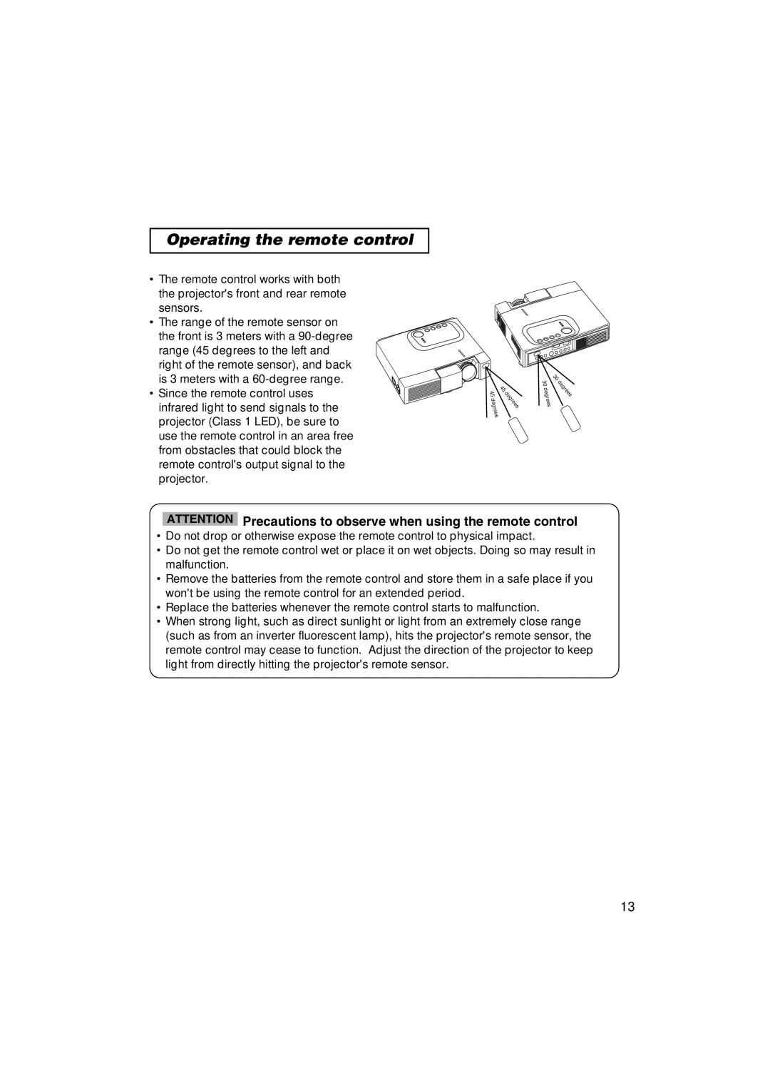 3M MP7640i/MP7740i manual Operating the remote control 