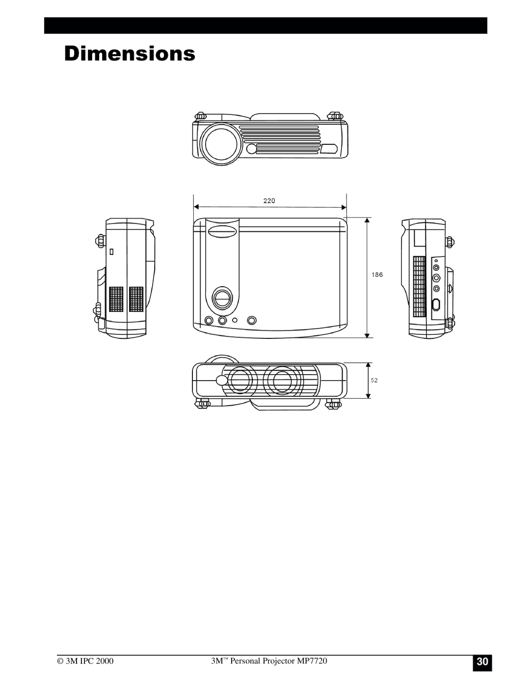 3M MP7720 manual Lphqvlrqv, Troubleshooting 