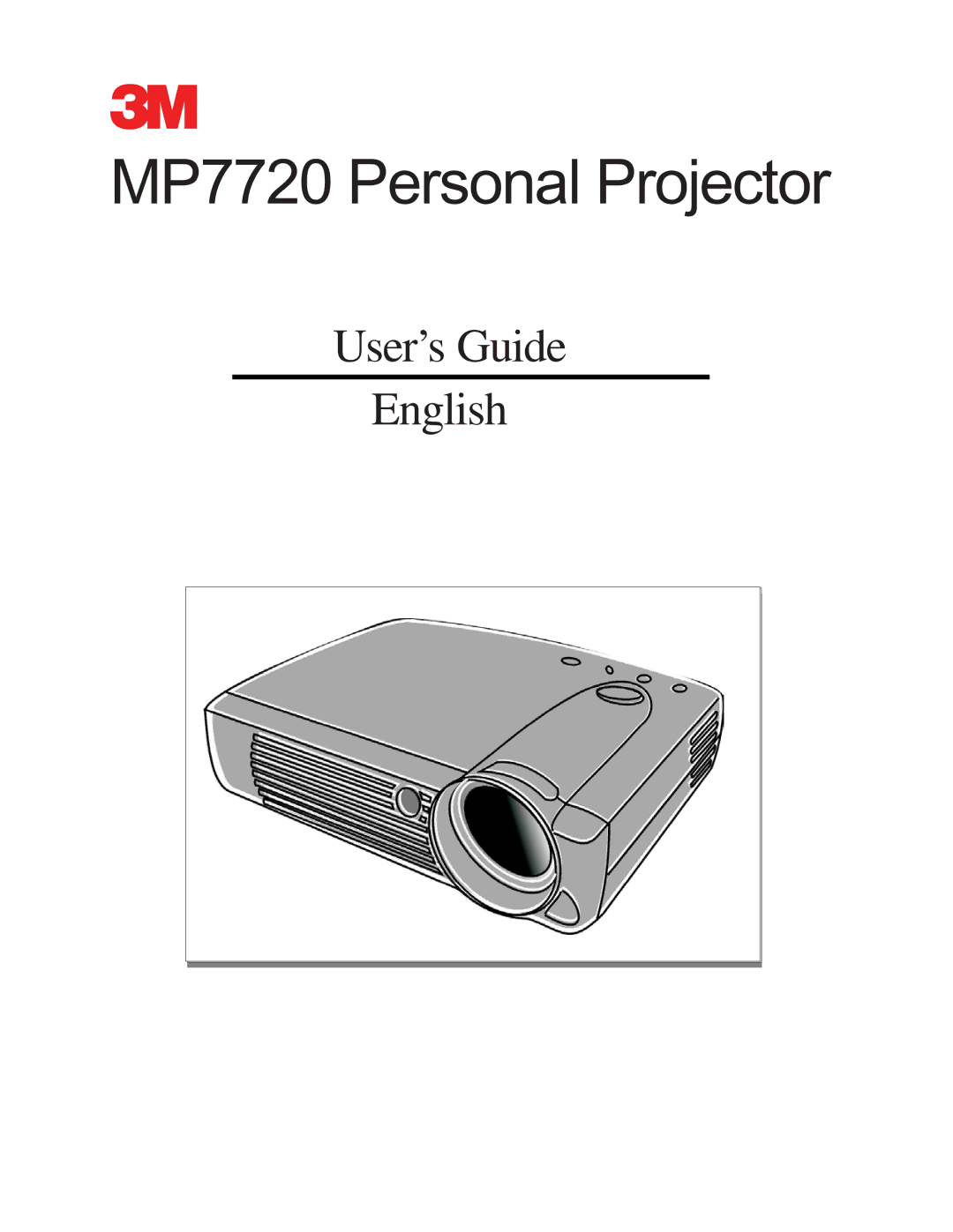 3M manual MP7720 Personal Projector 