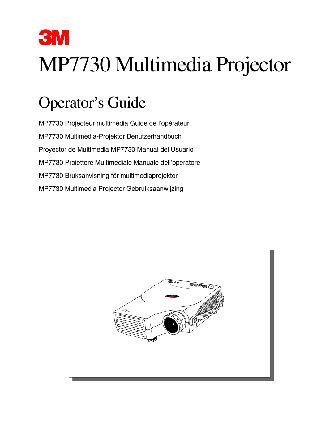 3M manual MP7730 Multimedia Projector 