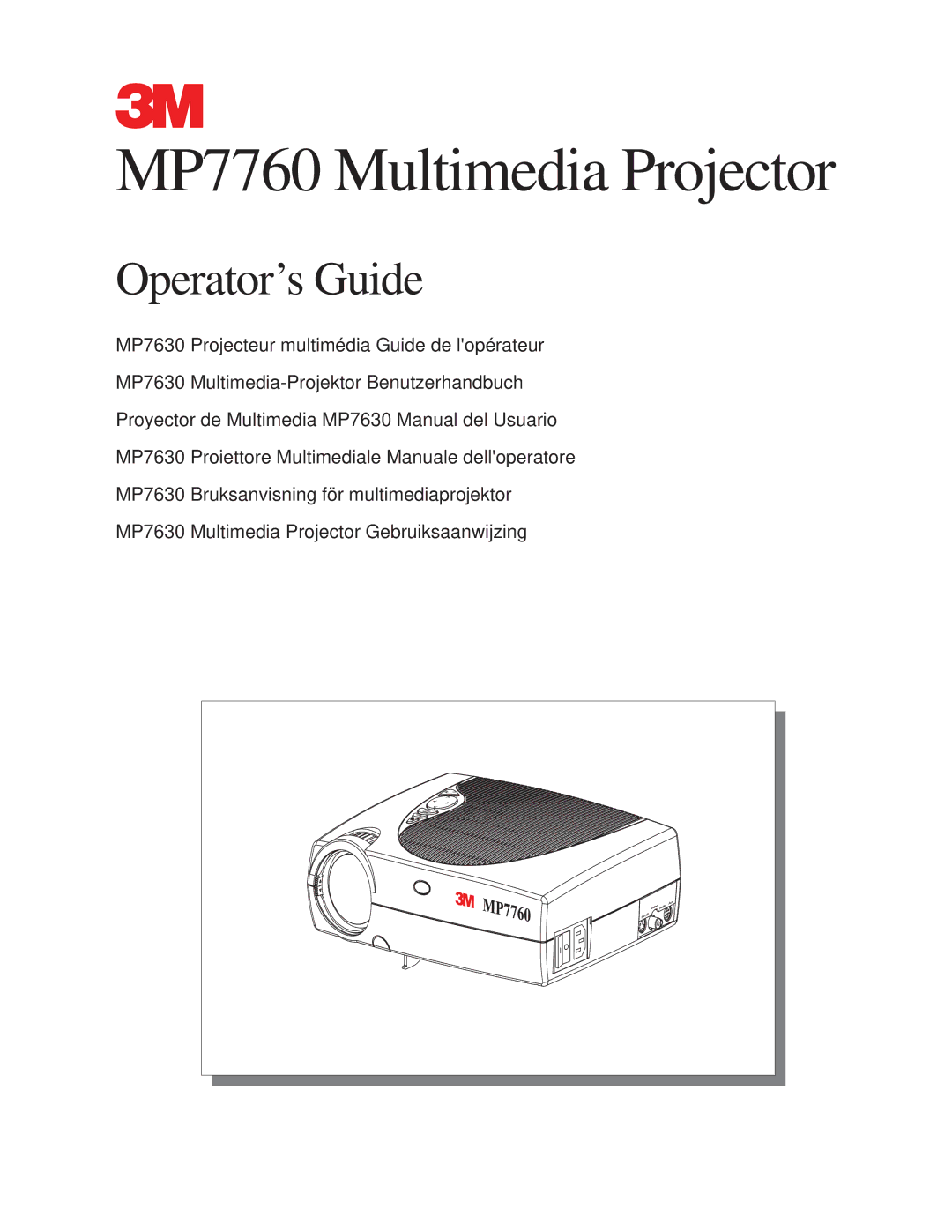 3M manual MP7760 Multimedia Projector 