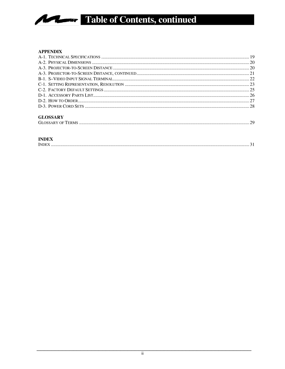 3M MP8610 manual Glossary 