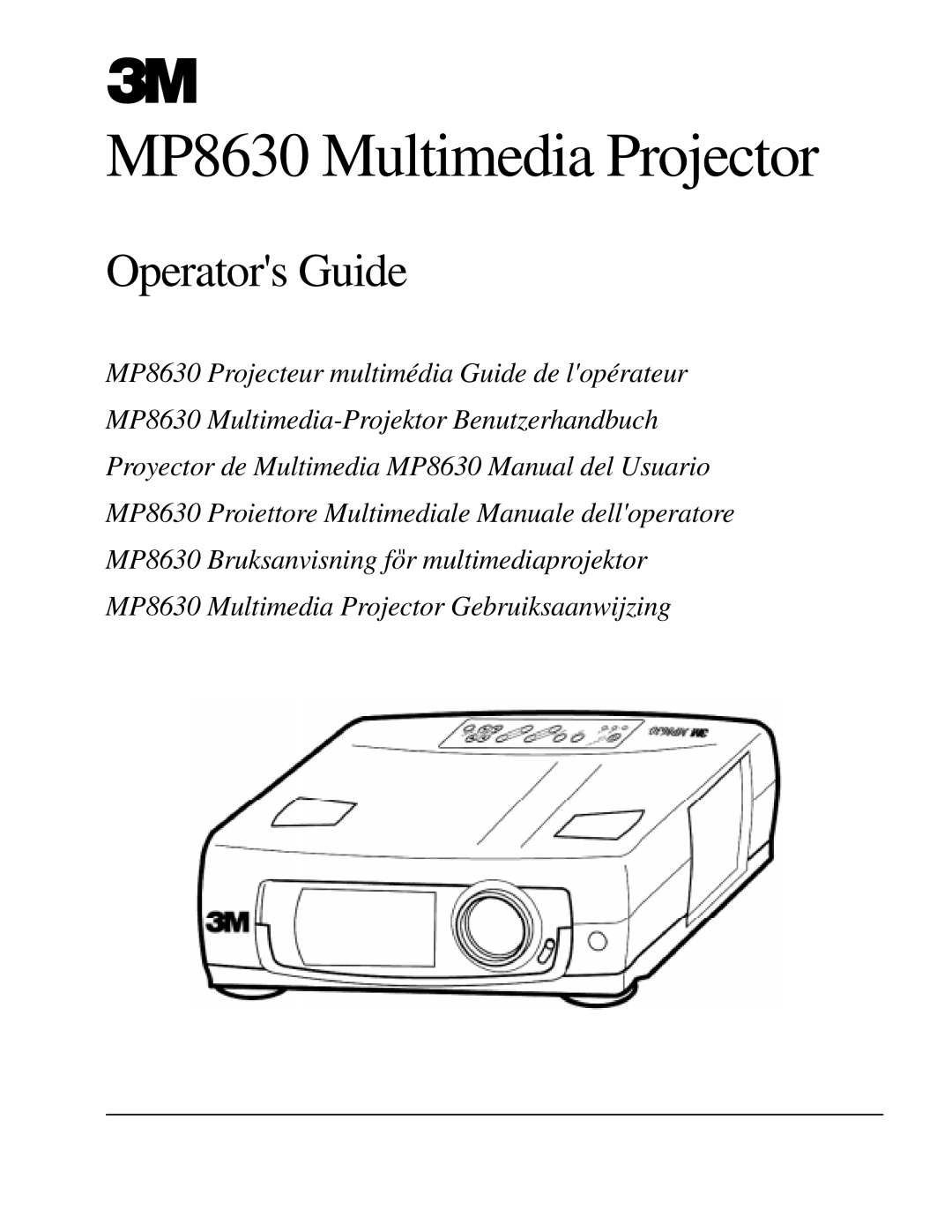 3M manual MP8630 Multimedia Projector 