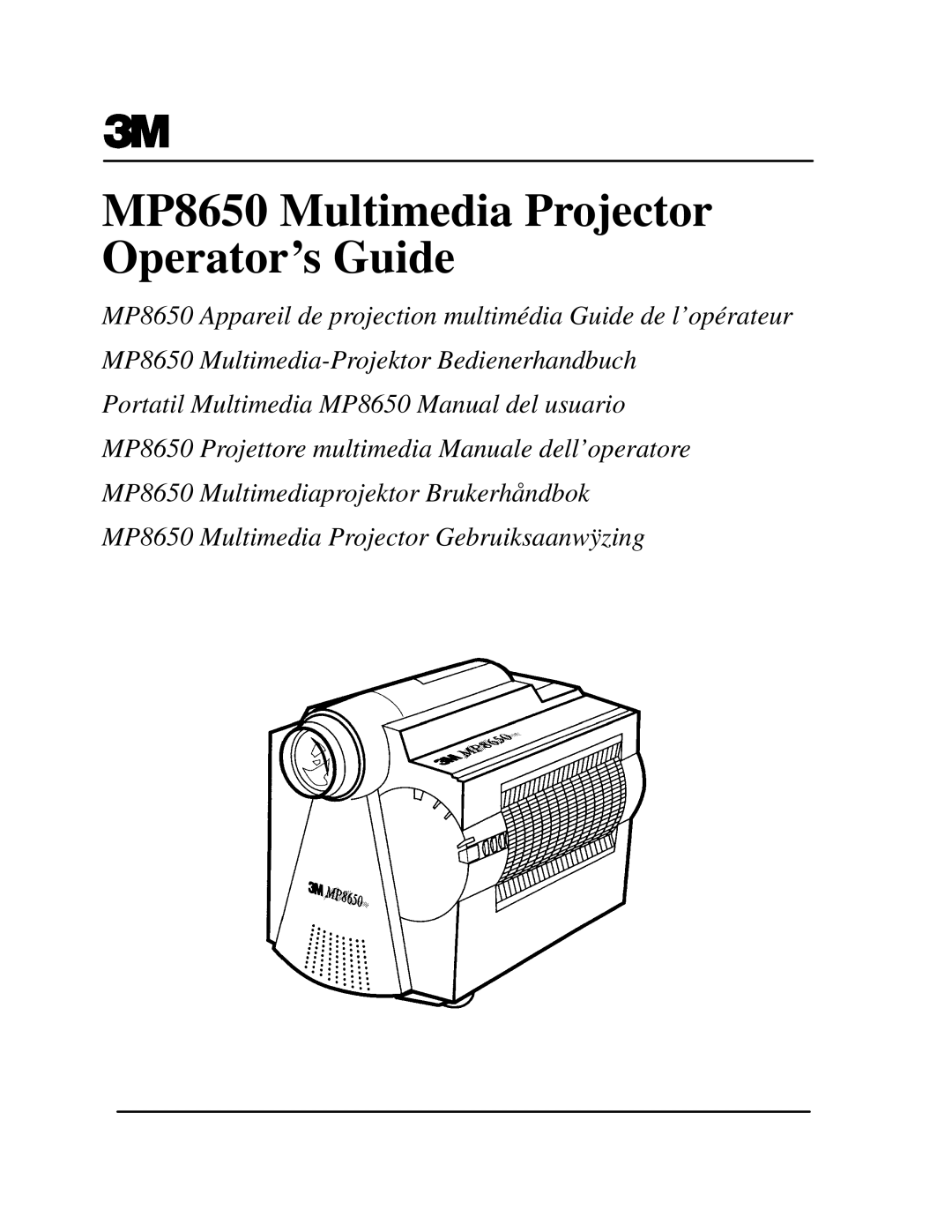 3M manual MP8650 Multimedia Projector Operators Guide 