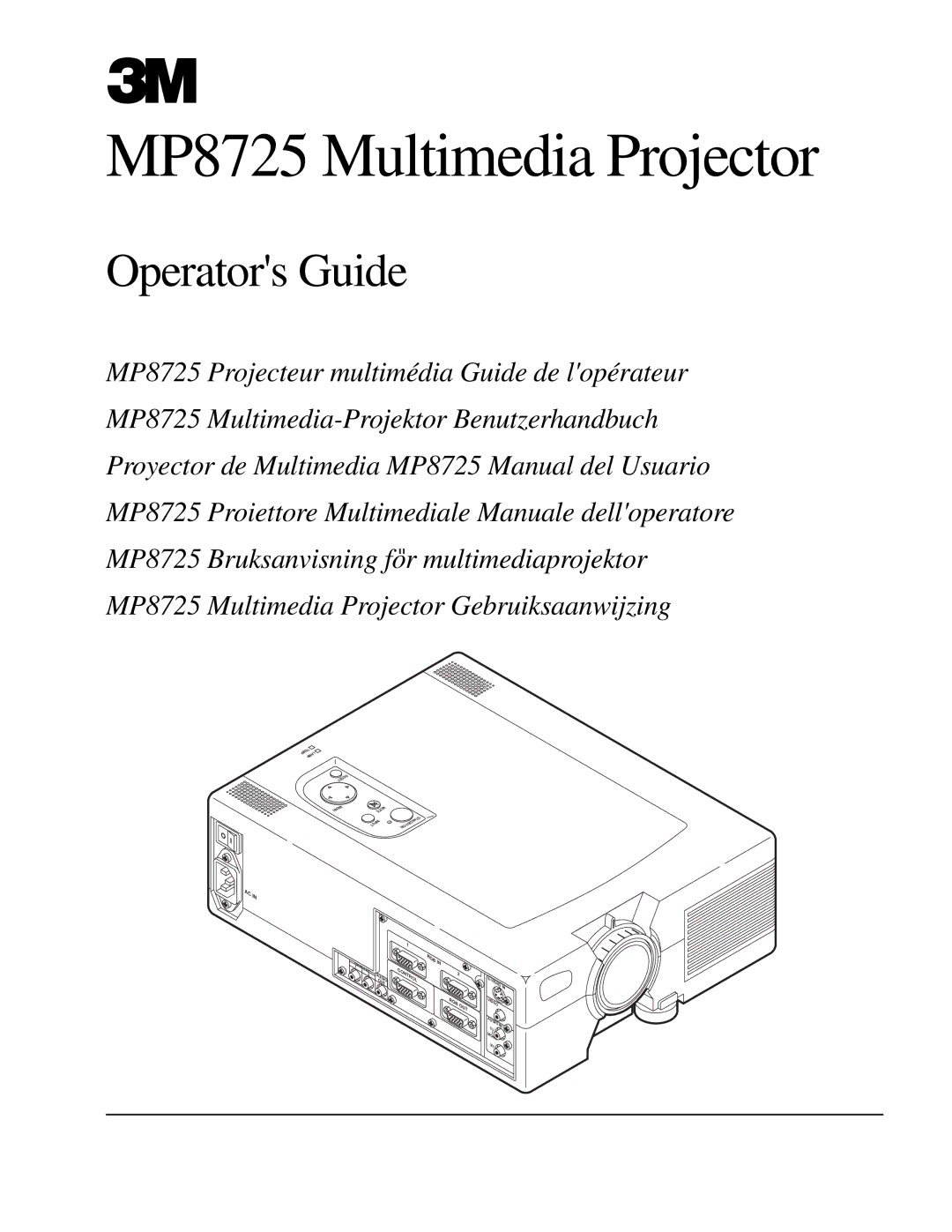 3M manual MP8725 Multimedia Projector 