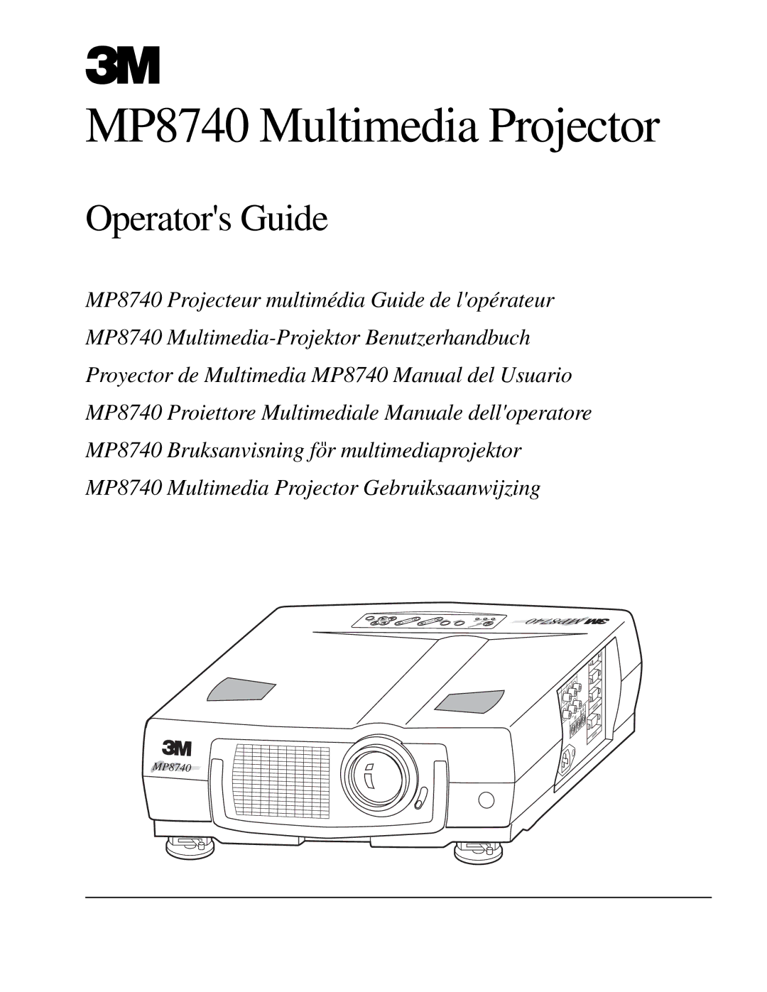 3M manual MP8740 Multimedia Projector 