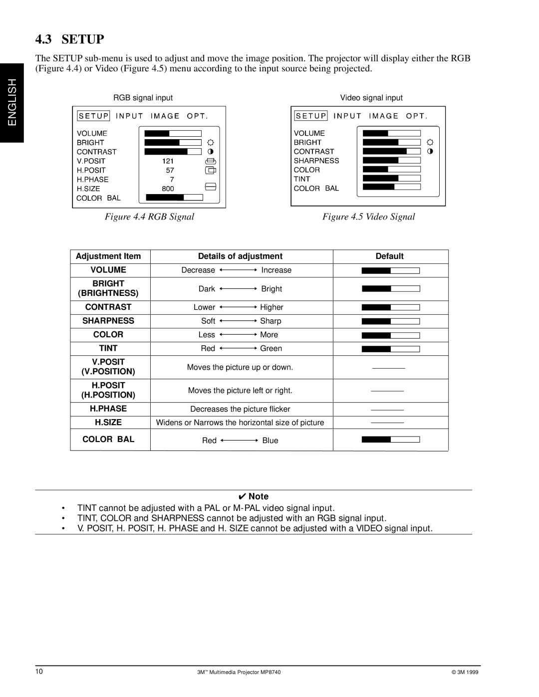 3M MP8740 manual Setup 