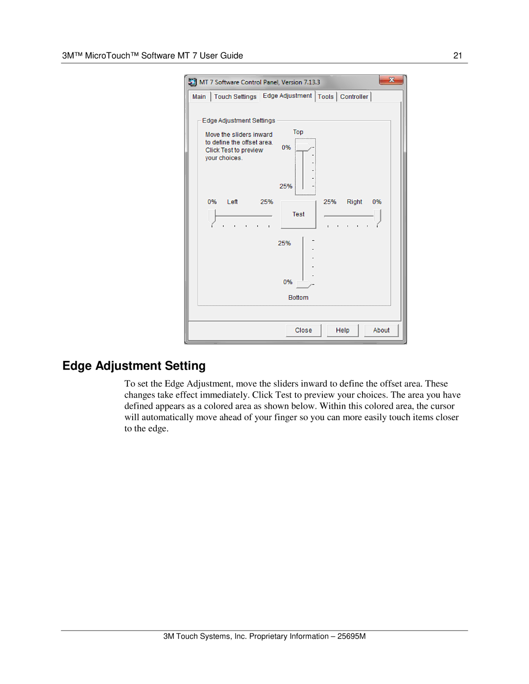 3M MT7 manual Edge Adjustment Setting 