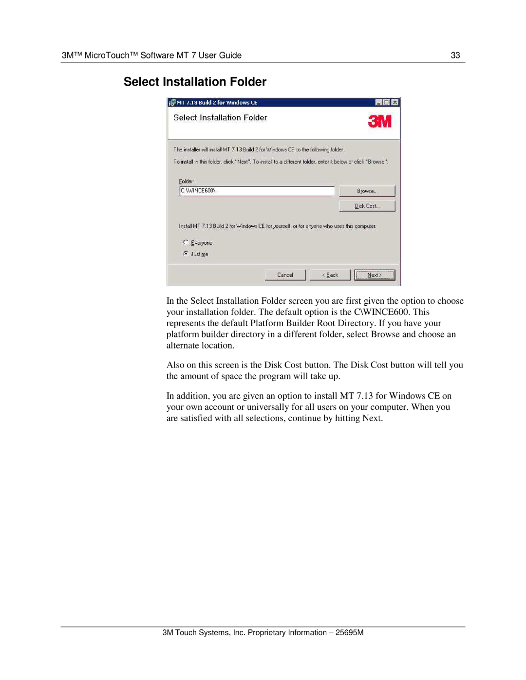 3M MT7 manual Select Installation Folder 