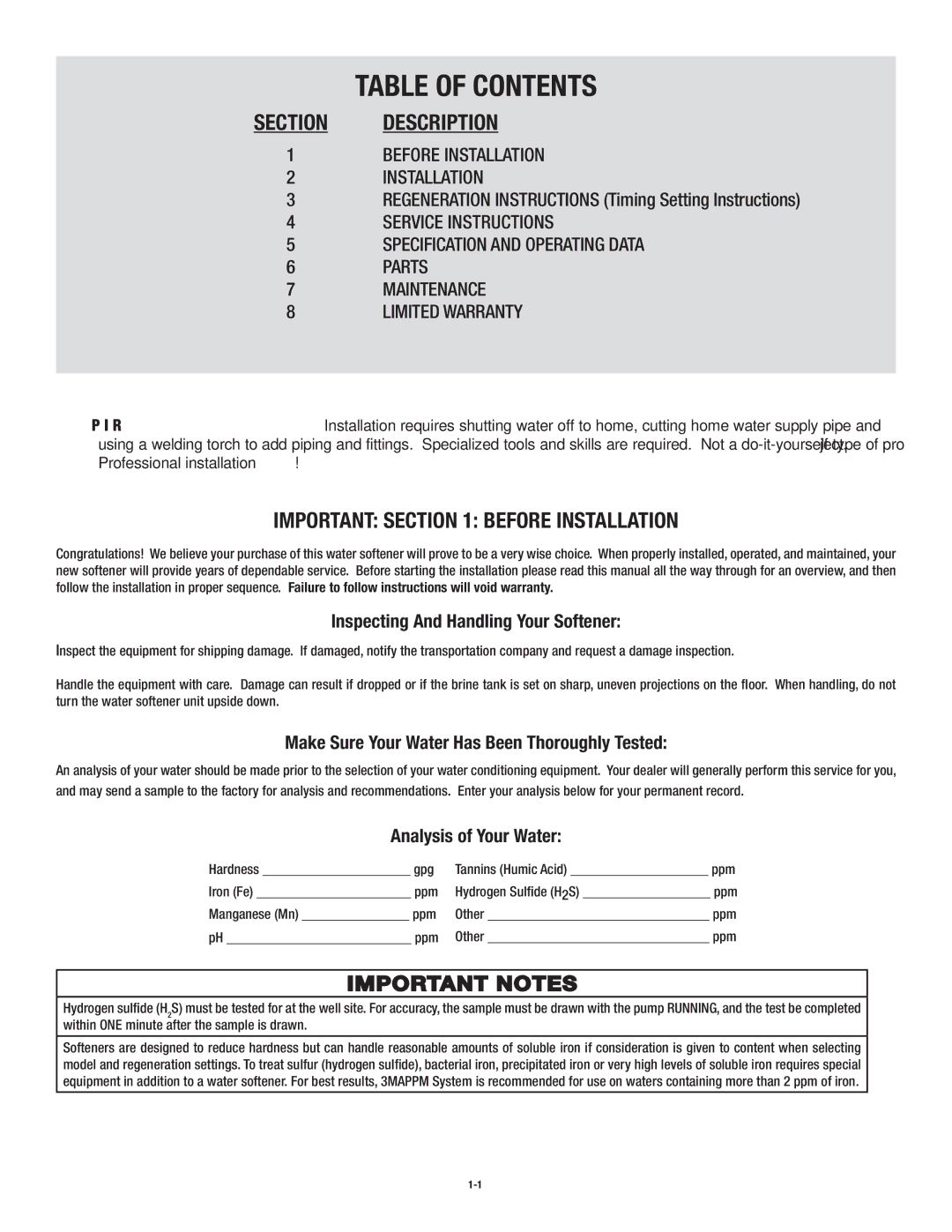 3M NWS150M, NWS200M, NWS100M manual Table of Contents 