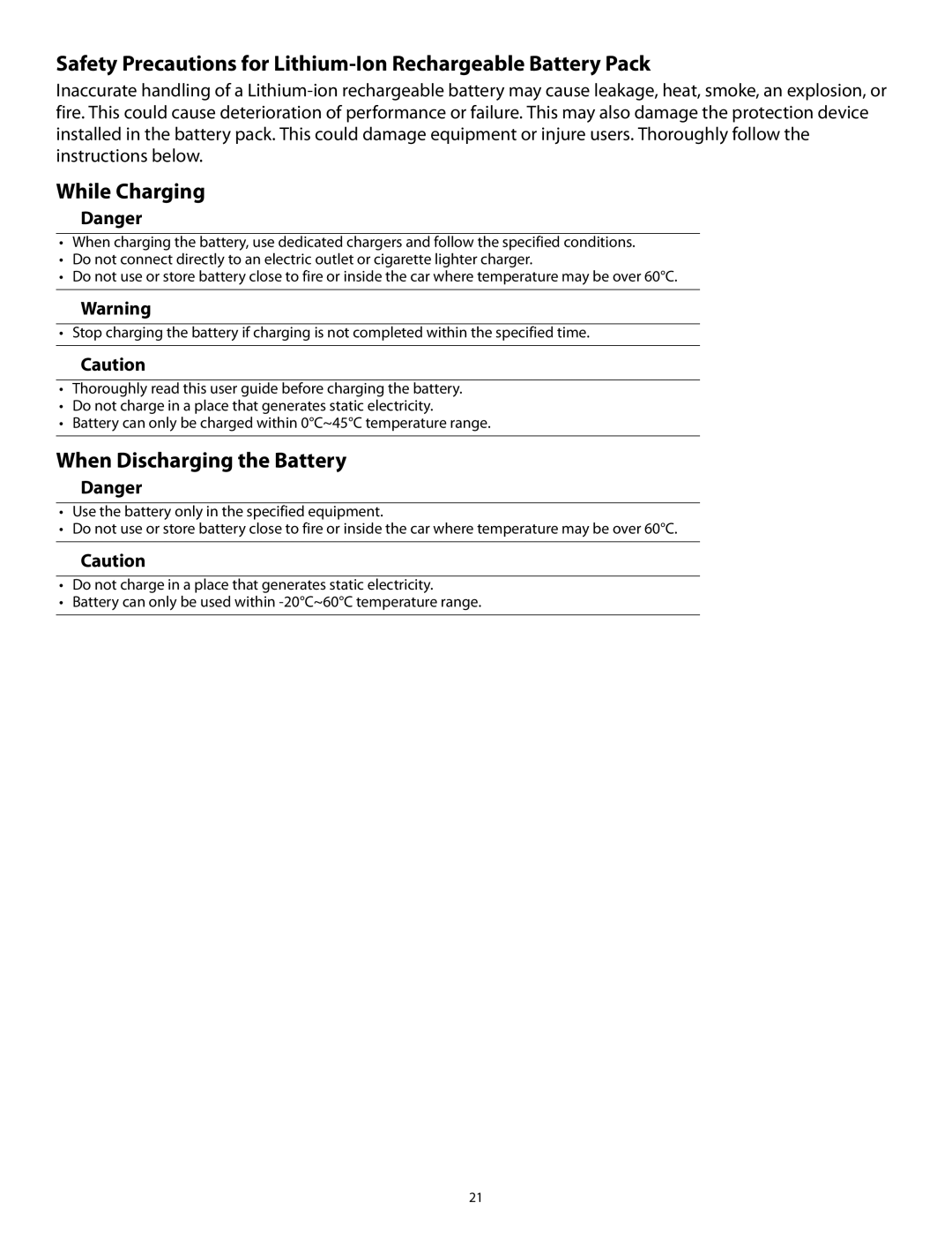 3M PL200 User manual While Charging, When Discharging the Battery 